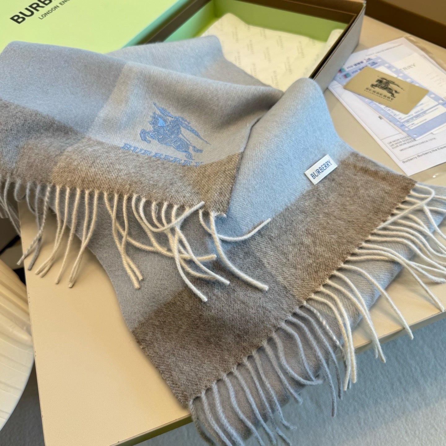 Brown and Blue Scarf