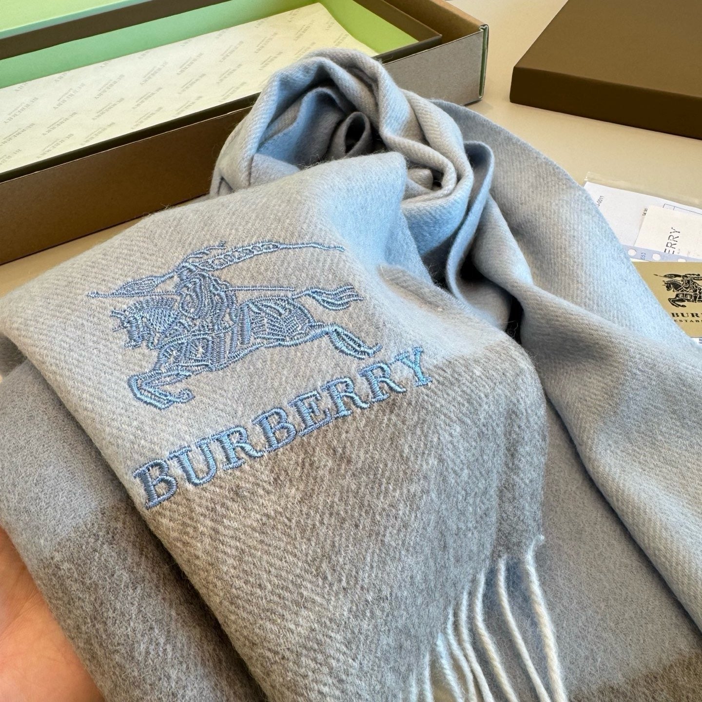 Brown and Blue Scarf