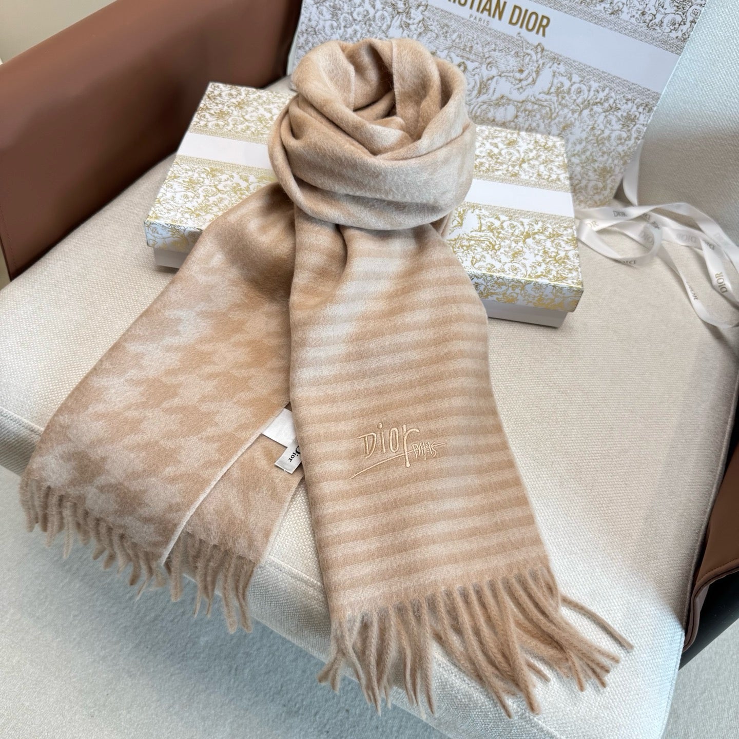 Brown and Rose Scarf