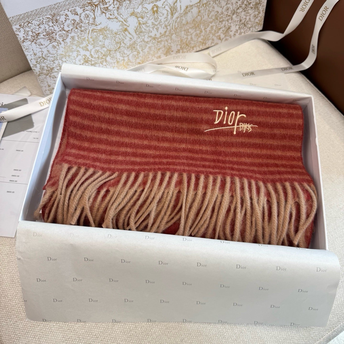 Brown and Rose Scarf