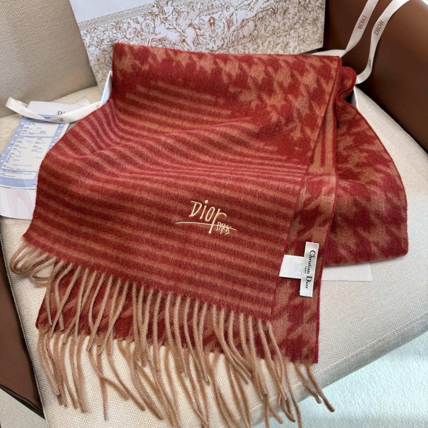 Brown and Rose Scarf