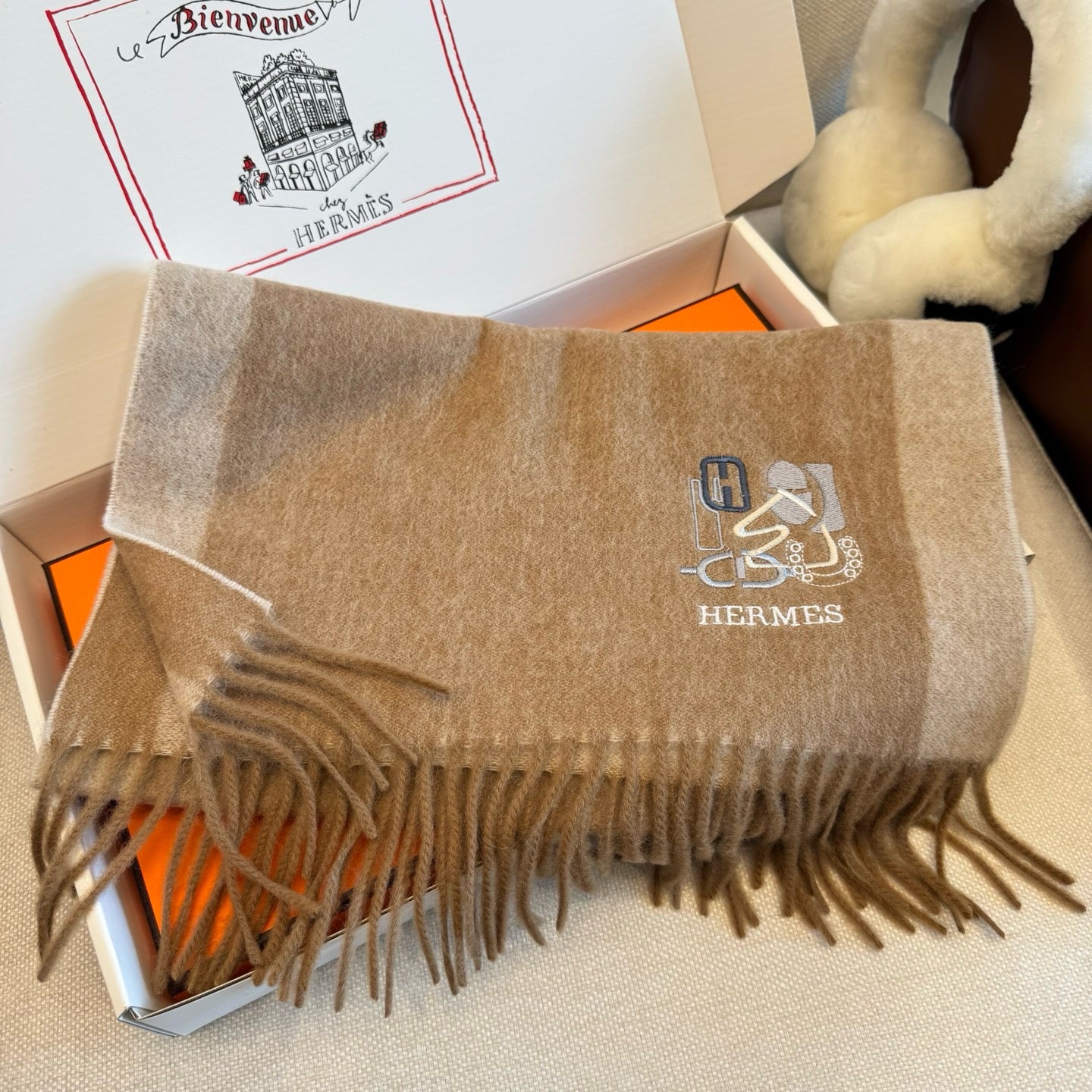 Brown and Rose Scarf