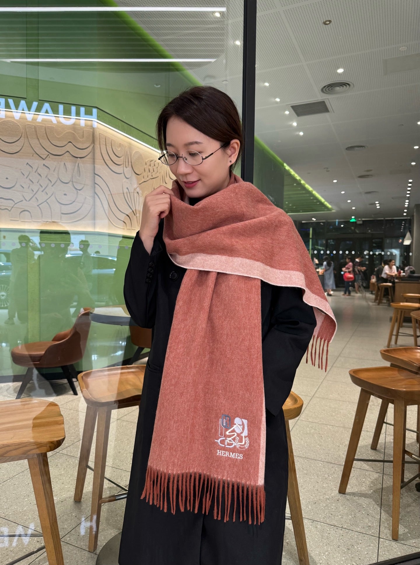 Brown and Rose Scarf