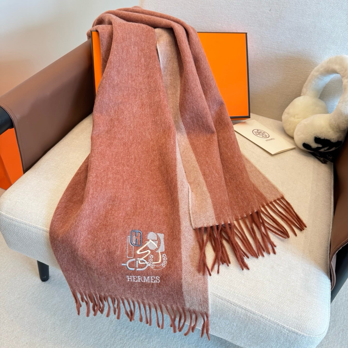 Brown and Rose Scarf