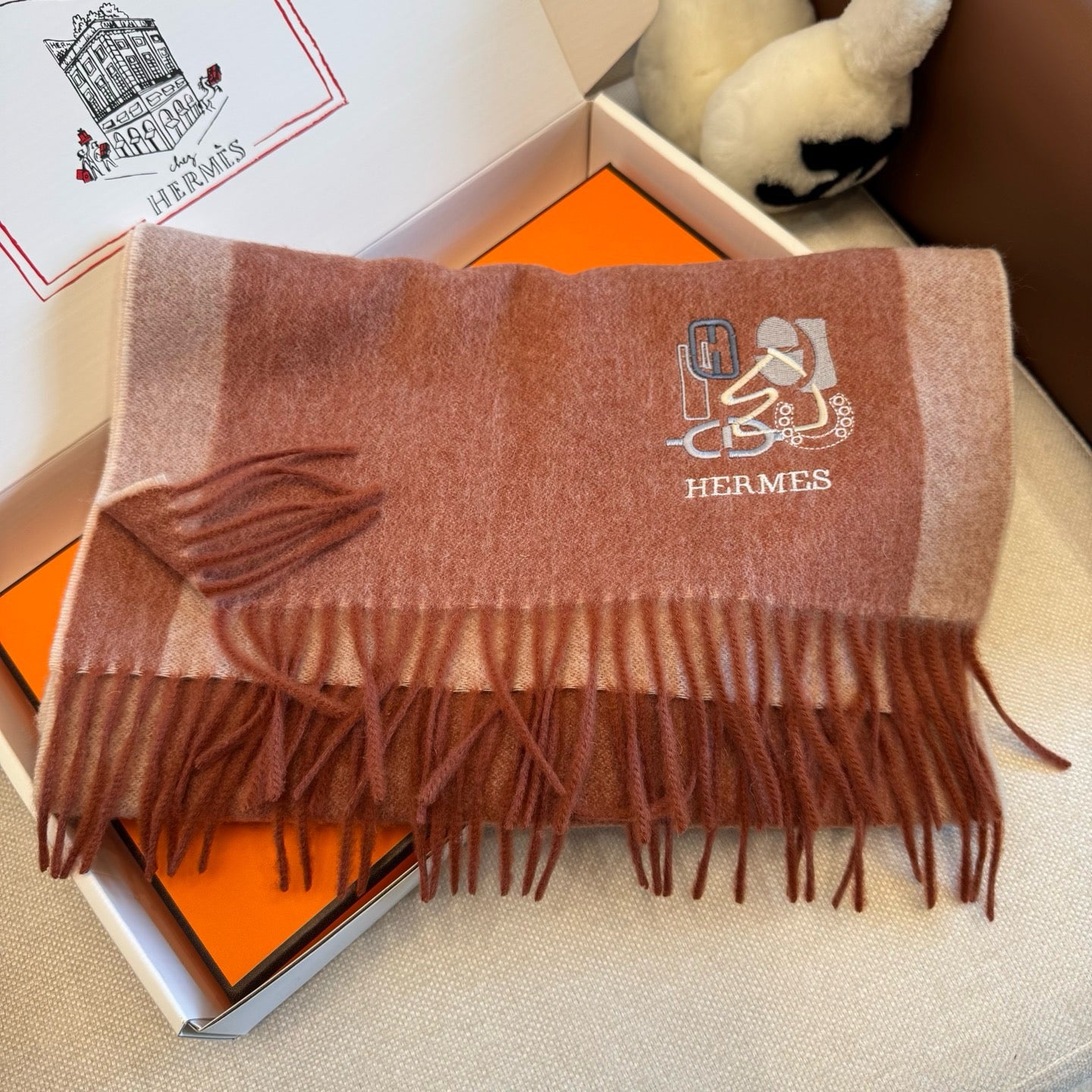 Brown and Rose Scarf