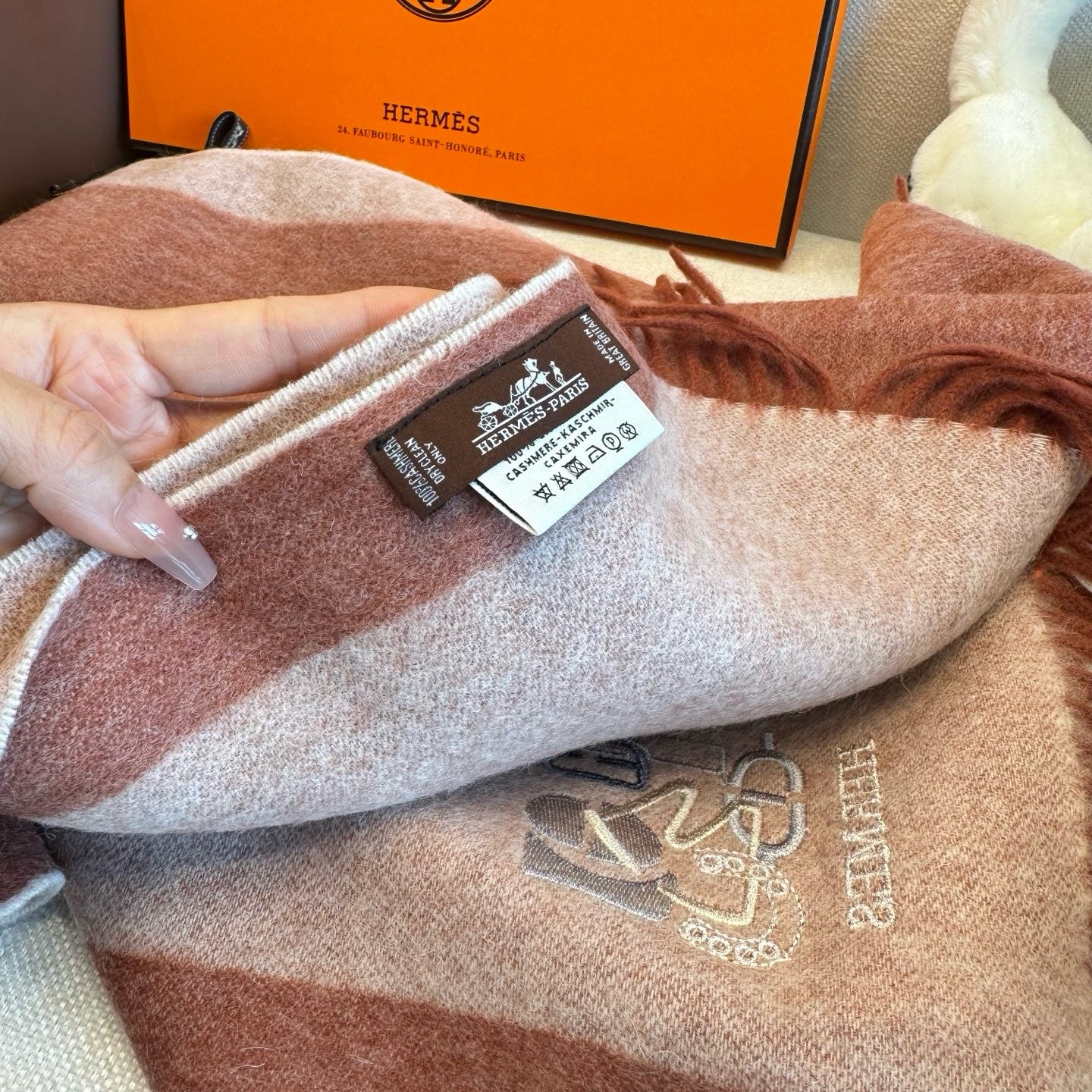 Brown and Rose Scarf