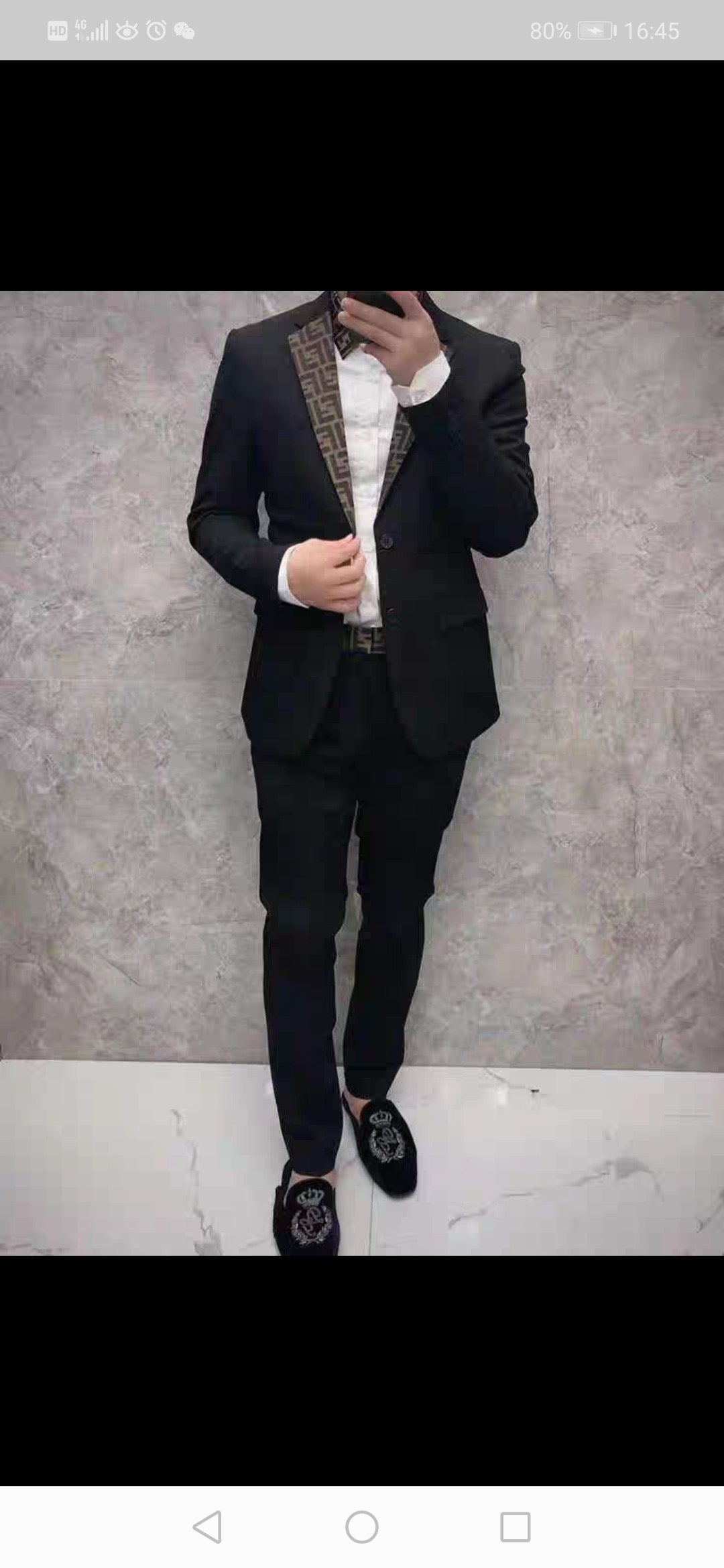 Black Jacket and Pant Suit