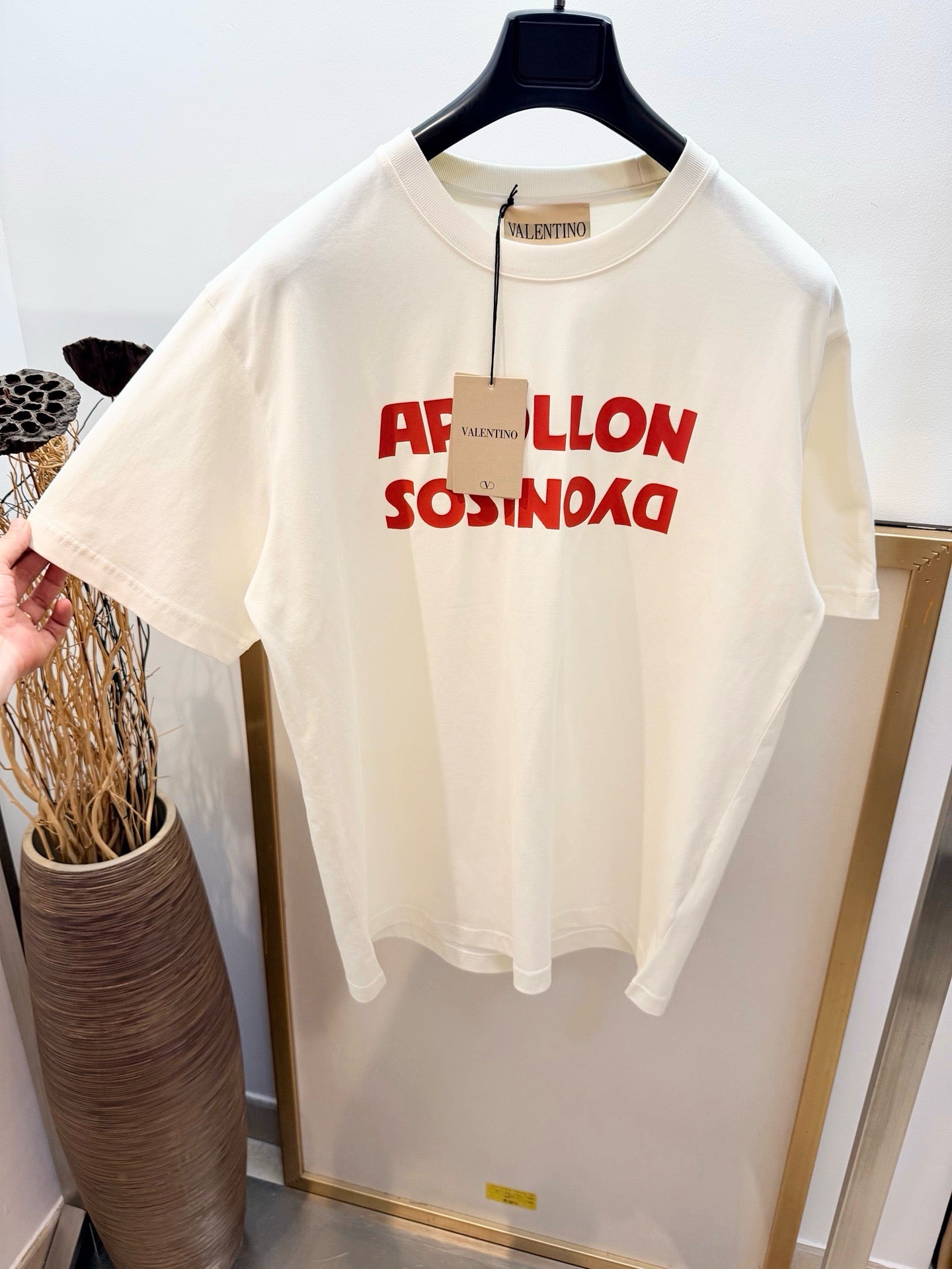 Beige and Black T-Shirt