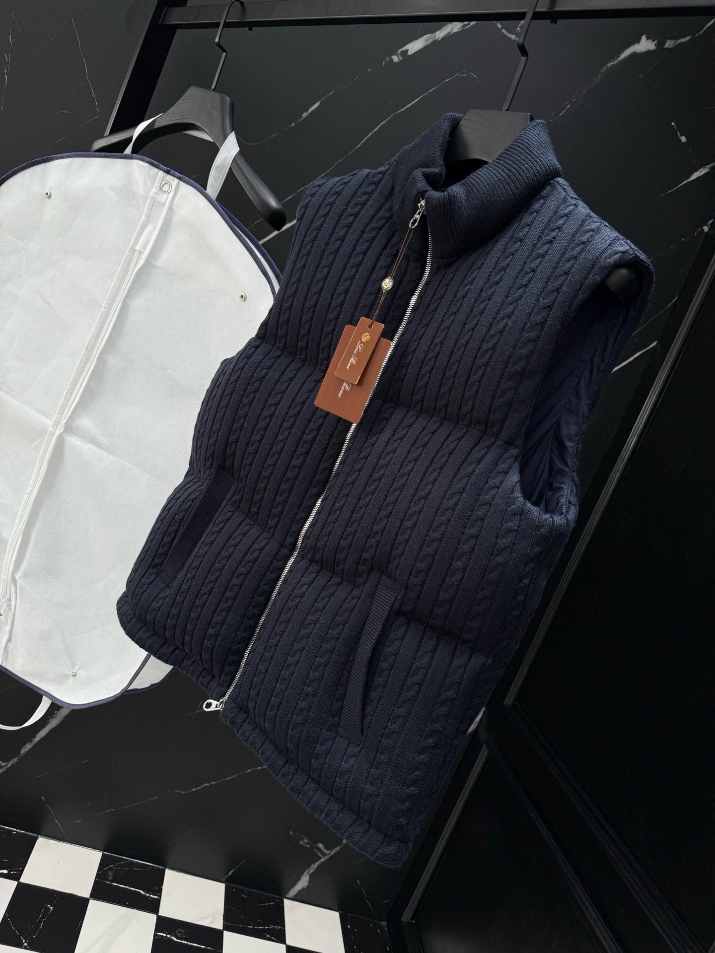 Dark Blue and Grey Vest