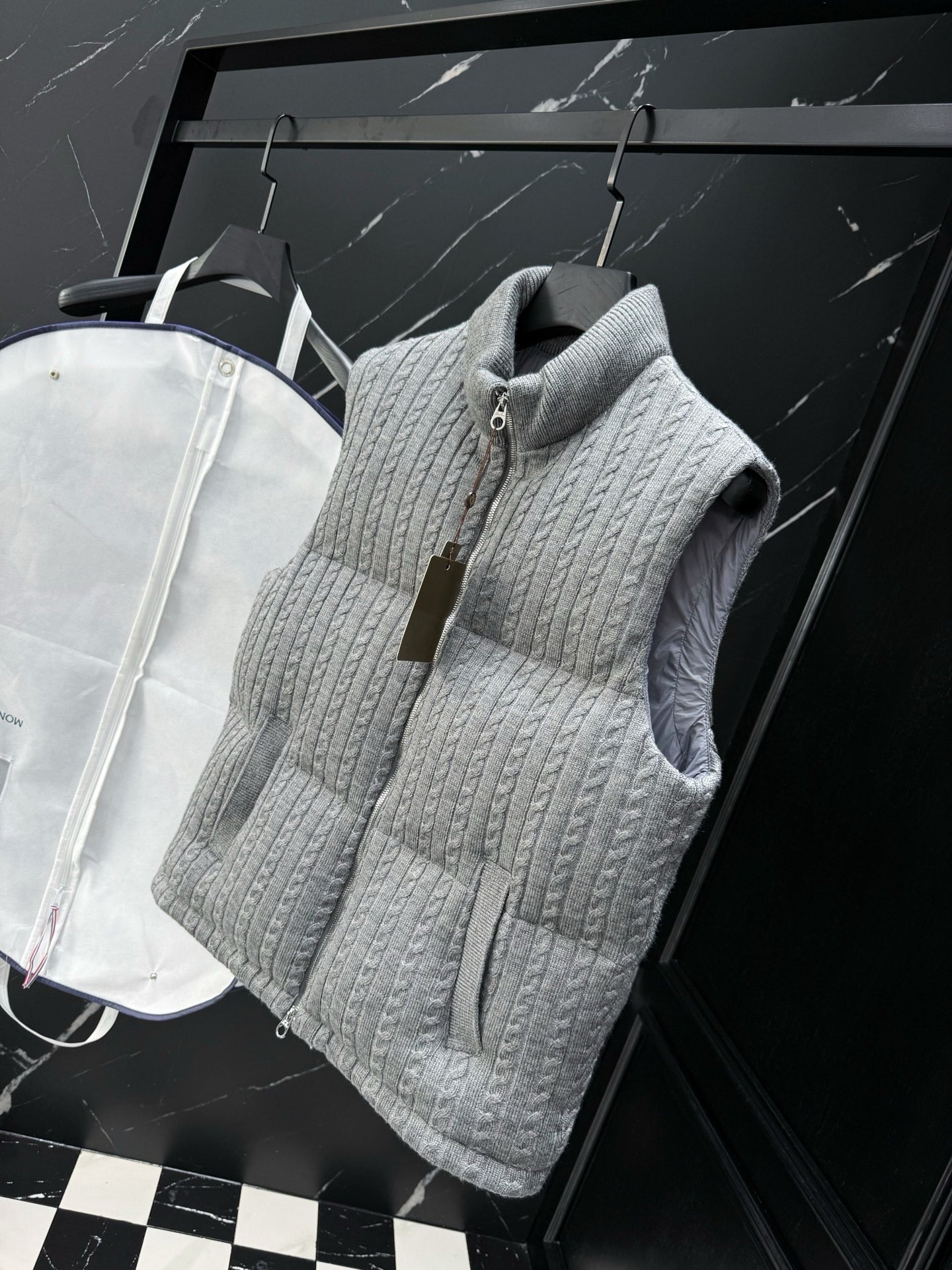 Dark Blue and Grey Vest