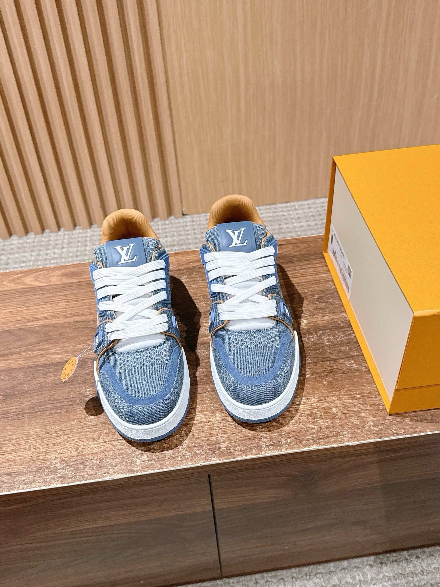 Blue and Black Shoes