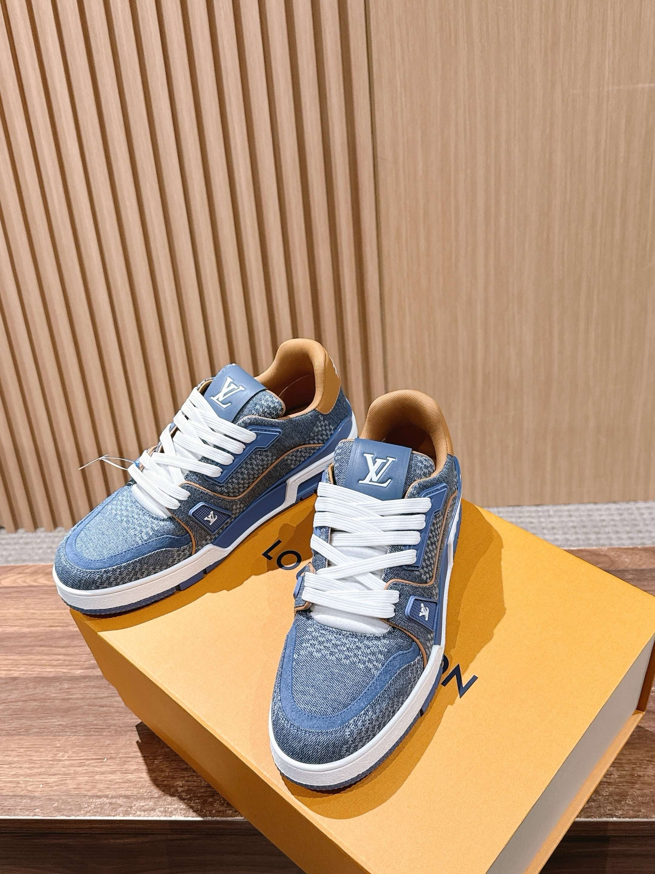 Blue and Black Shoes