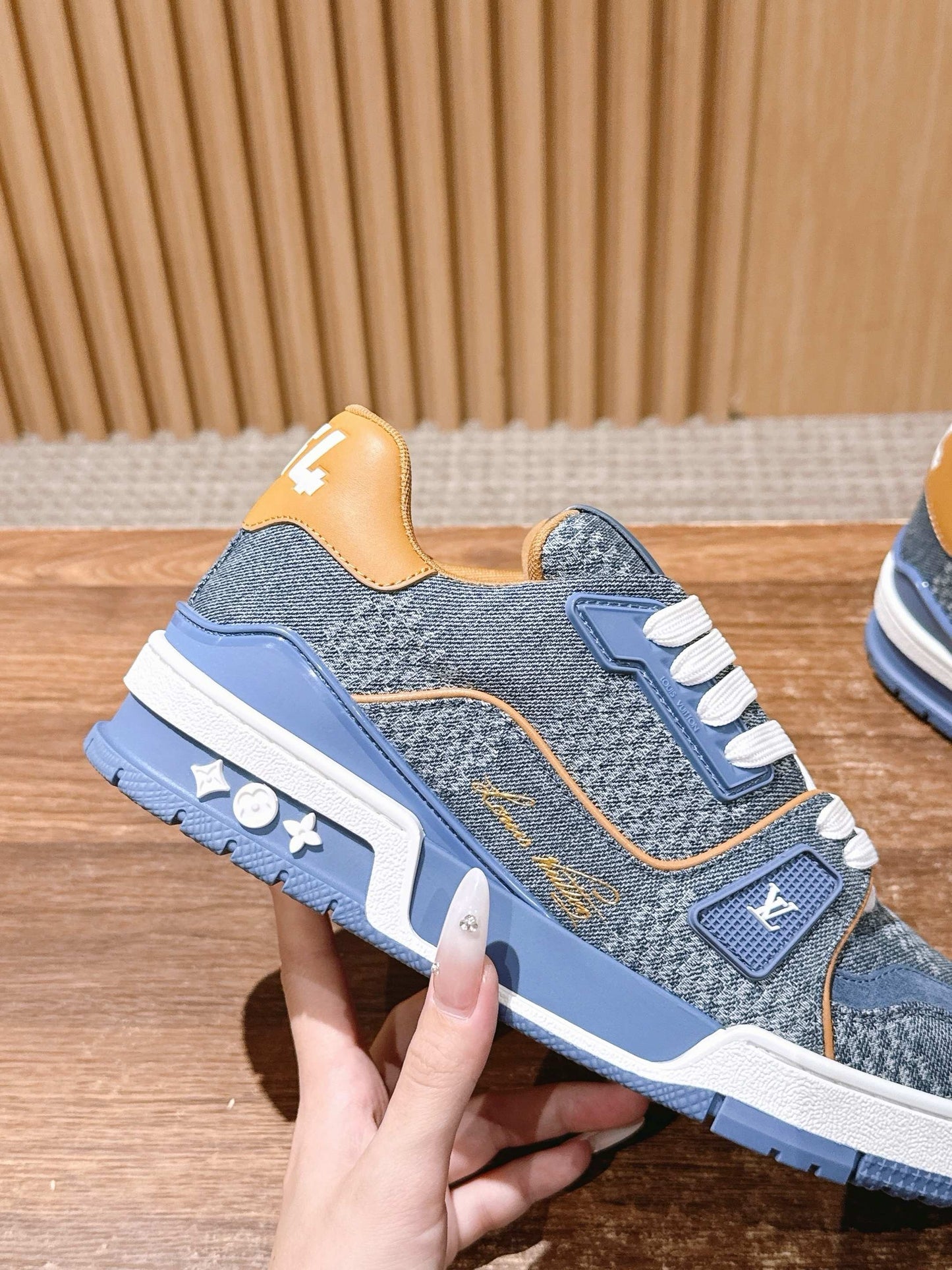 Blue and Black Shoes