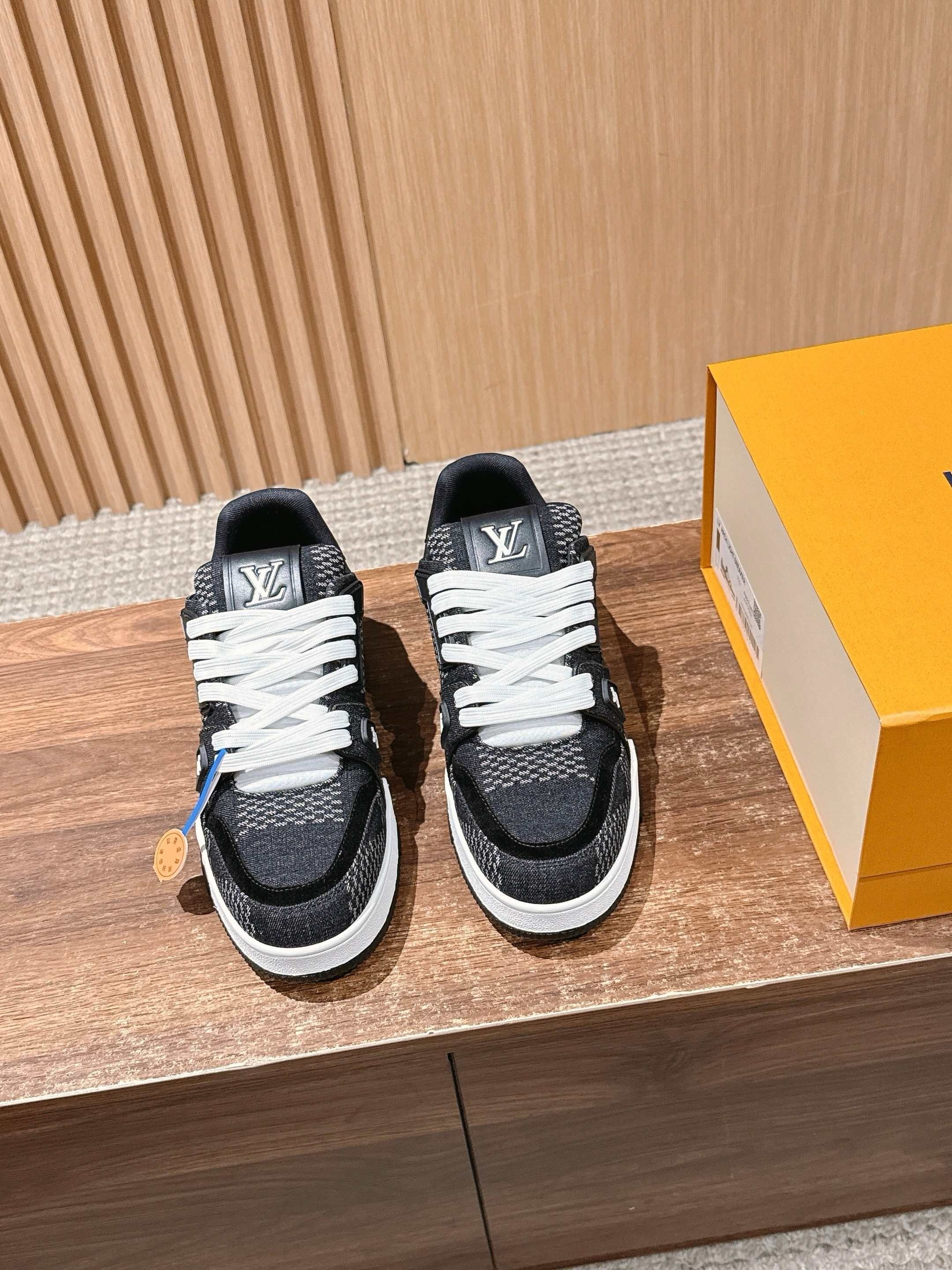 Blue and Black Shoes