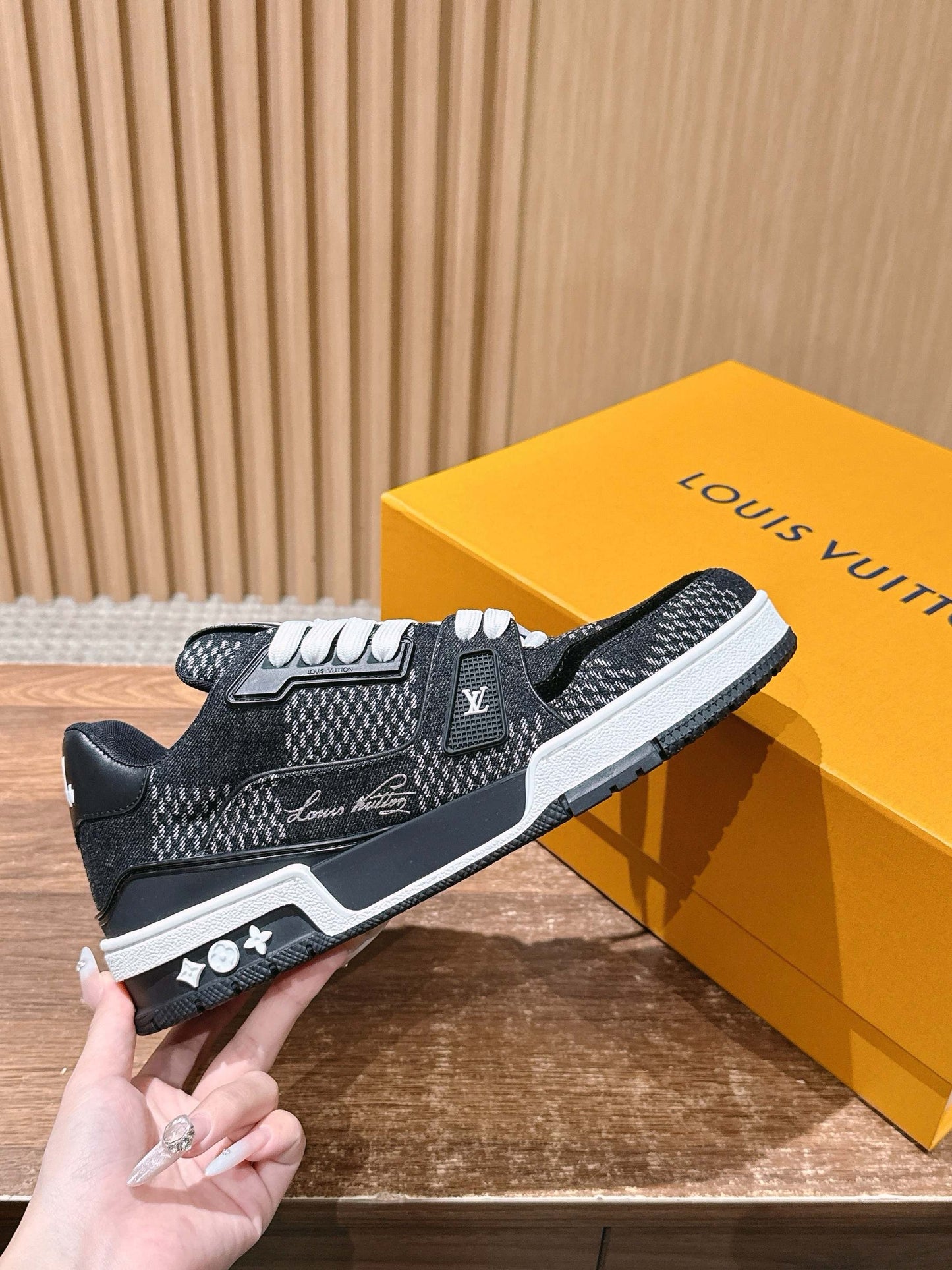 Blue and Black Shoes