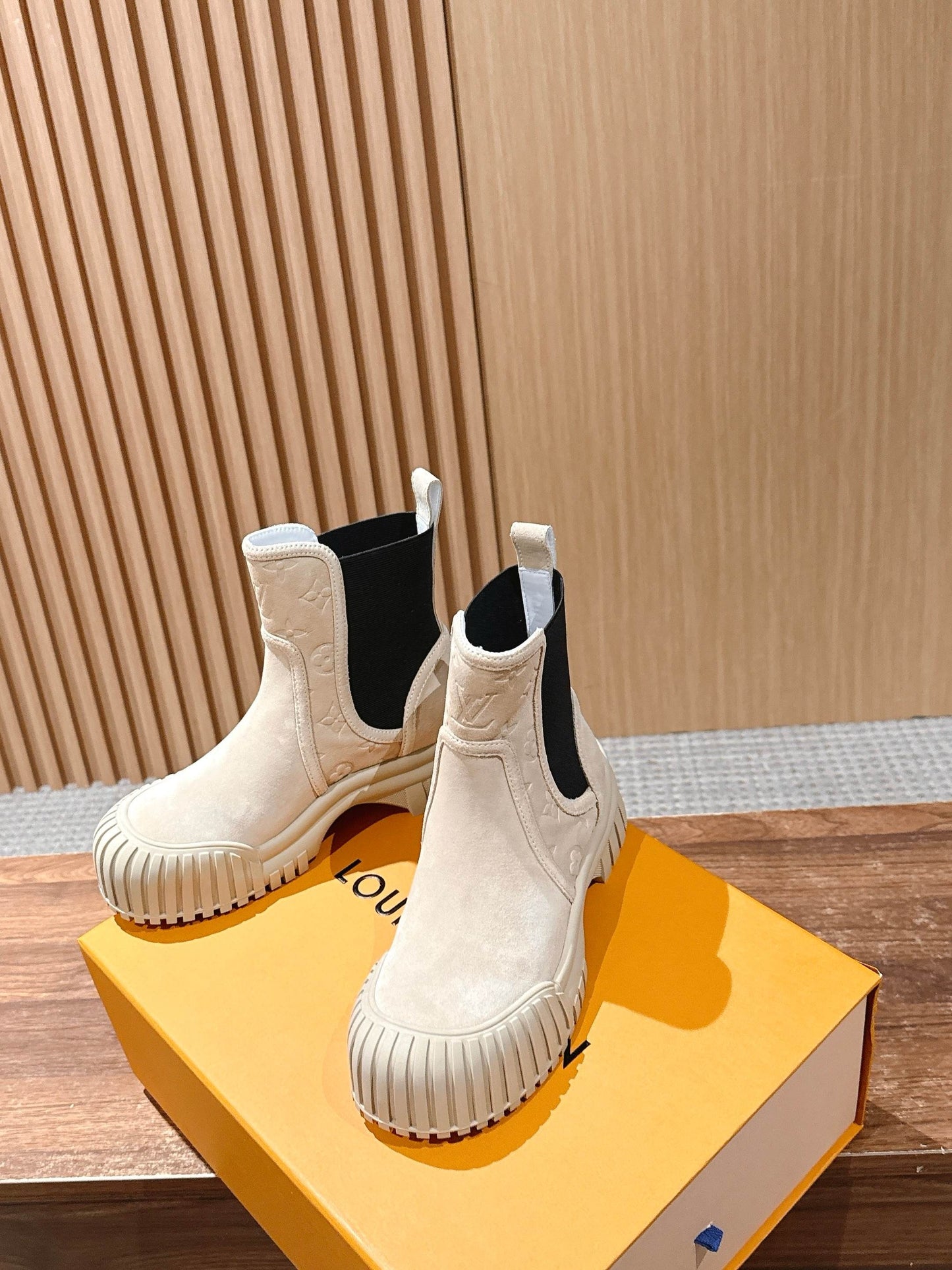 Black and Beige Shoes