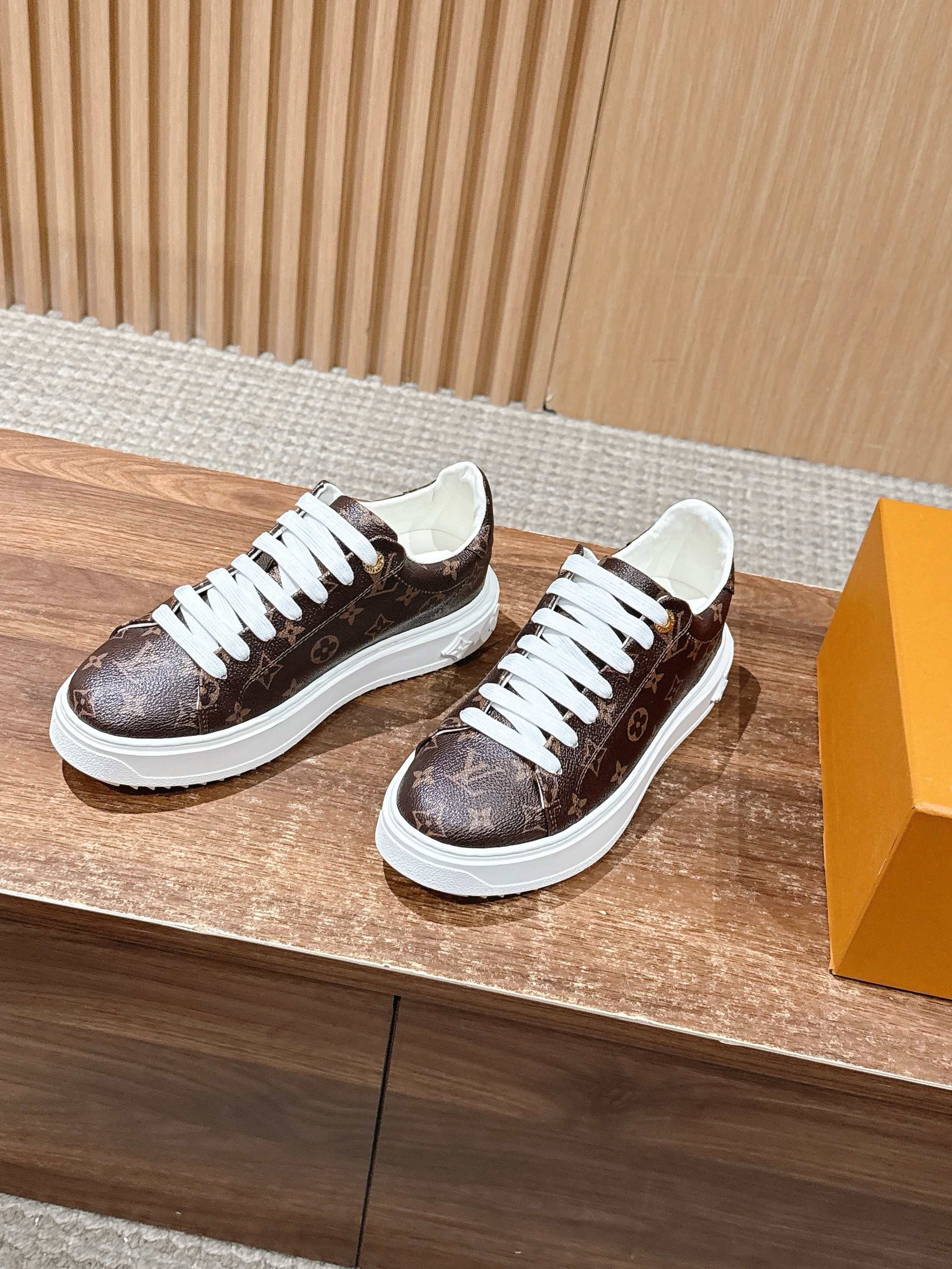 Brown and White Shoes