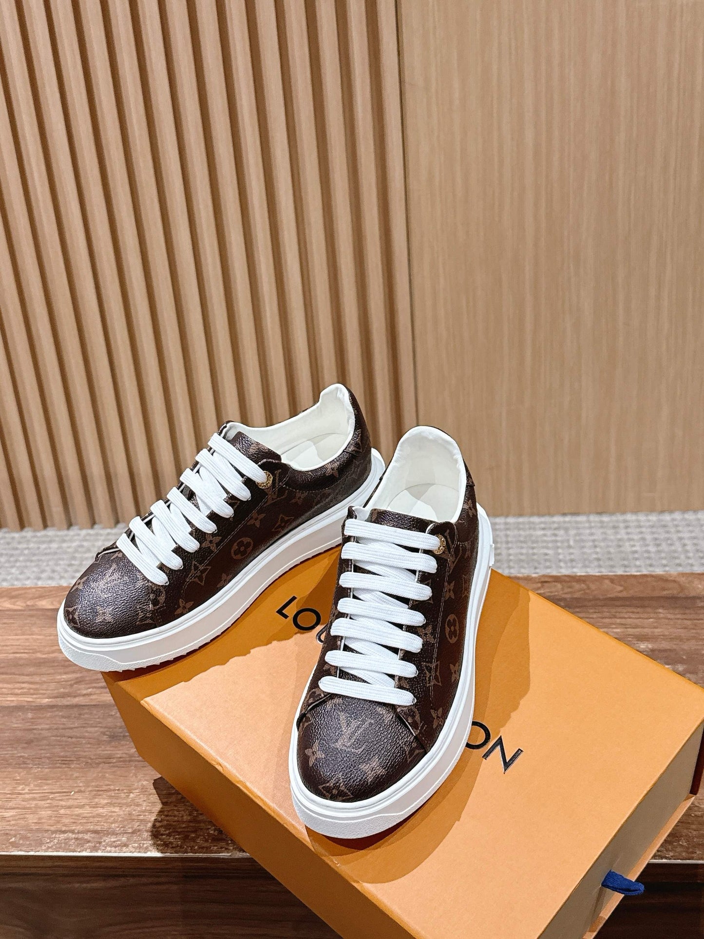 Brown and White Shoes