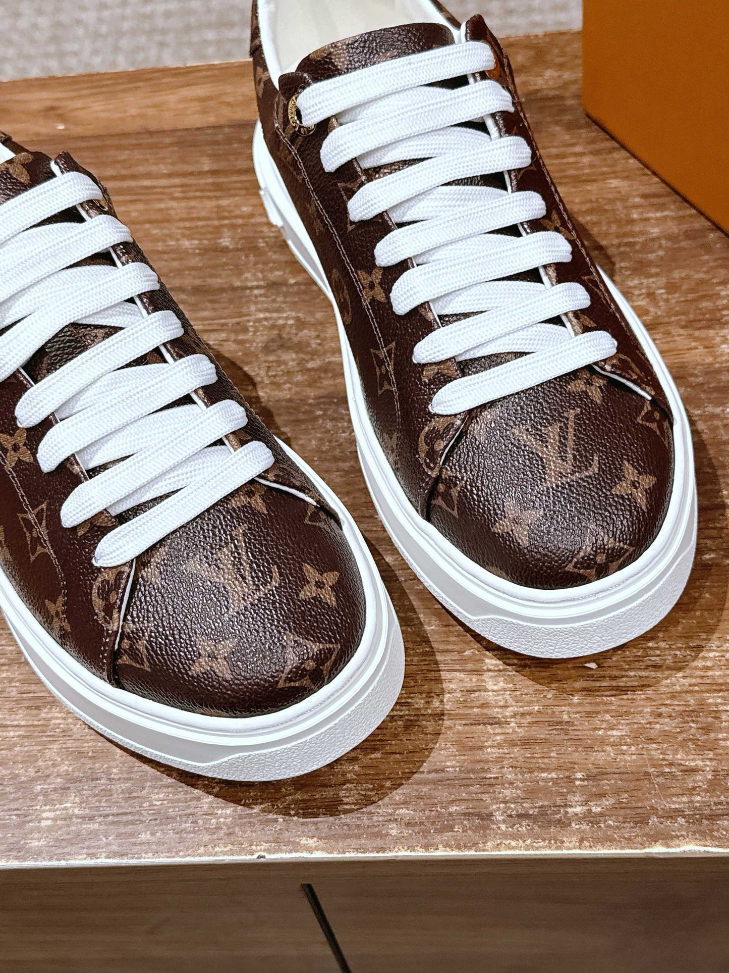 Brown and White Shoes