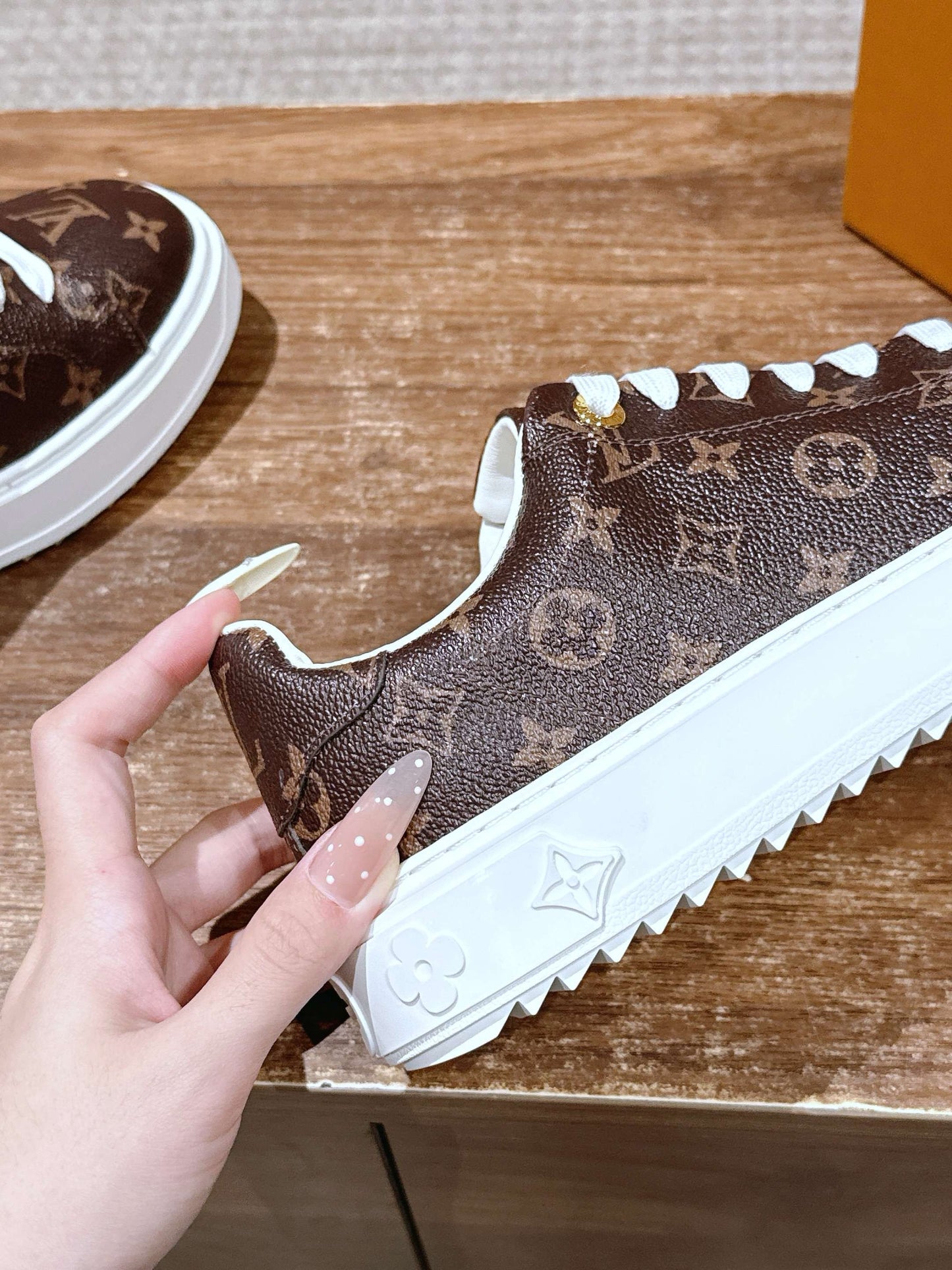 Brown and White Shoes