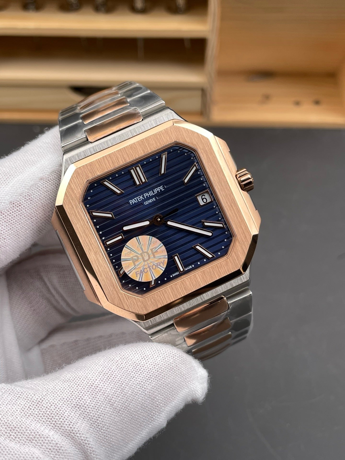 Rose Gold Silver Watch