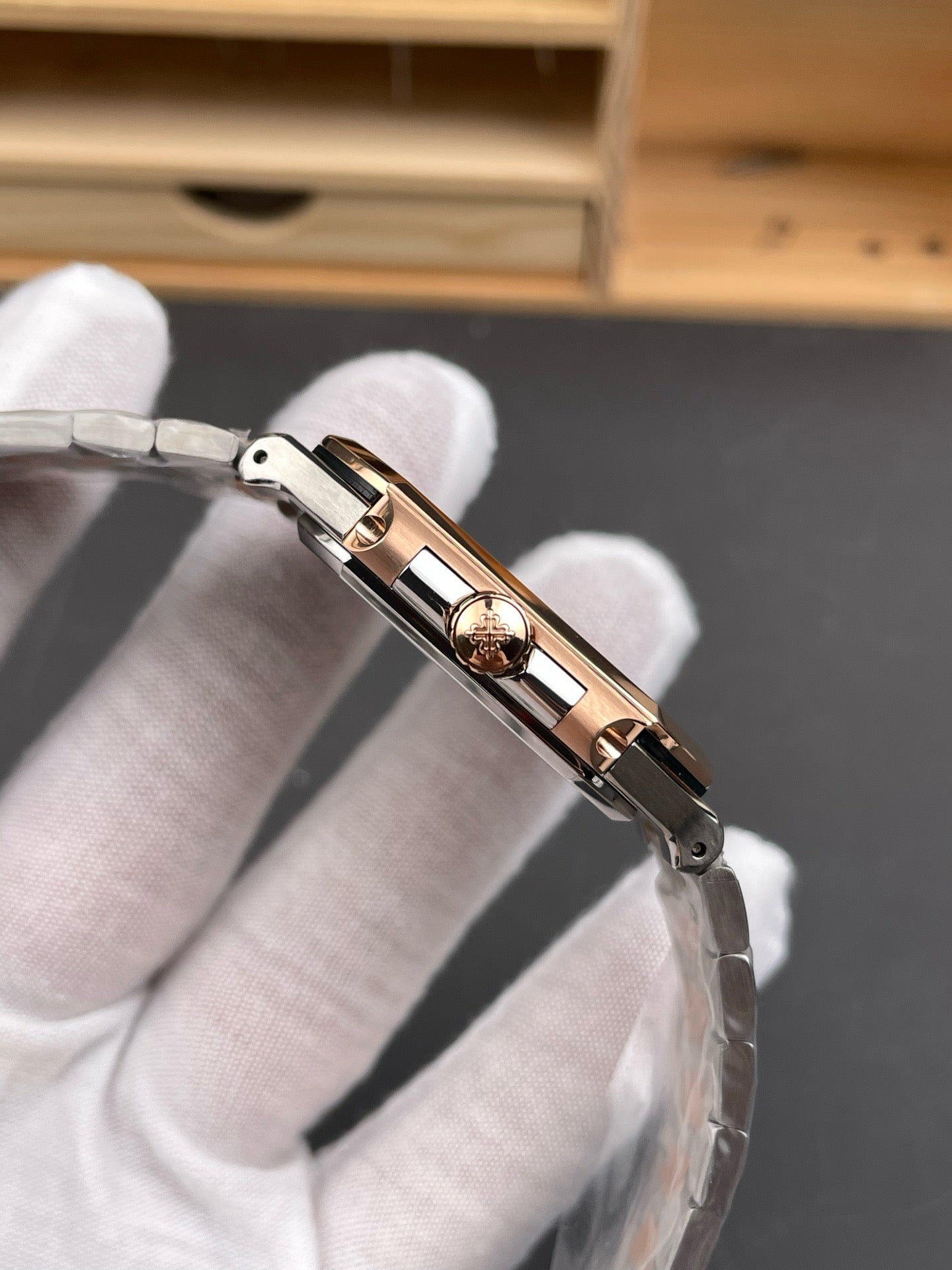 Rose Gold Silver Watch