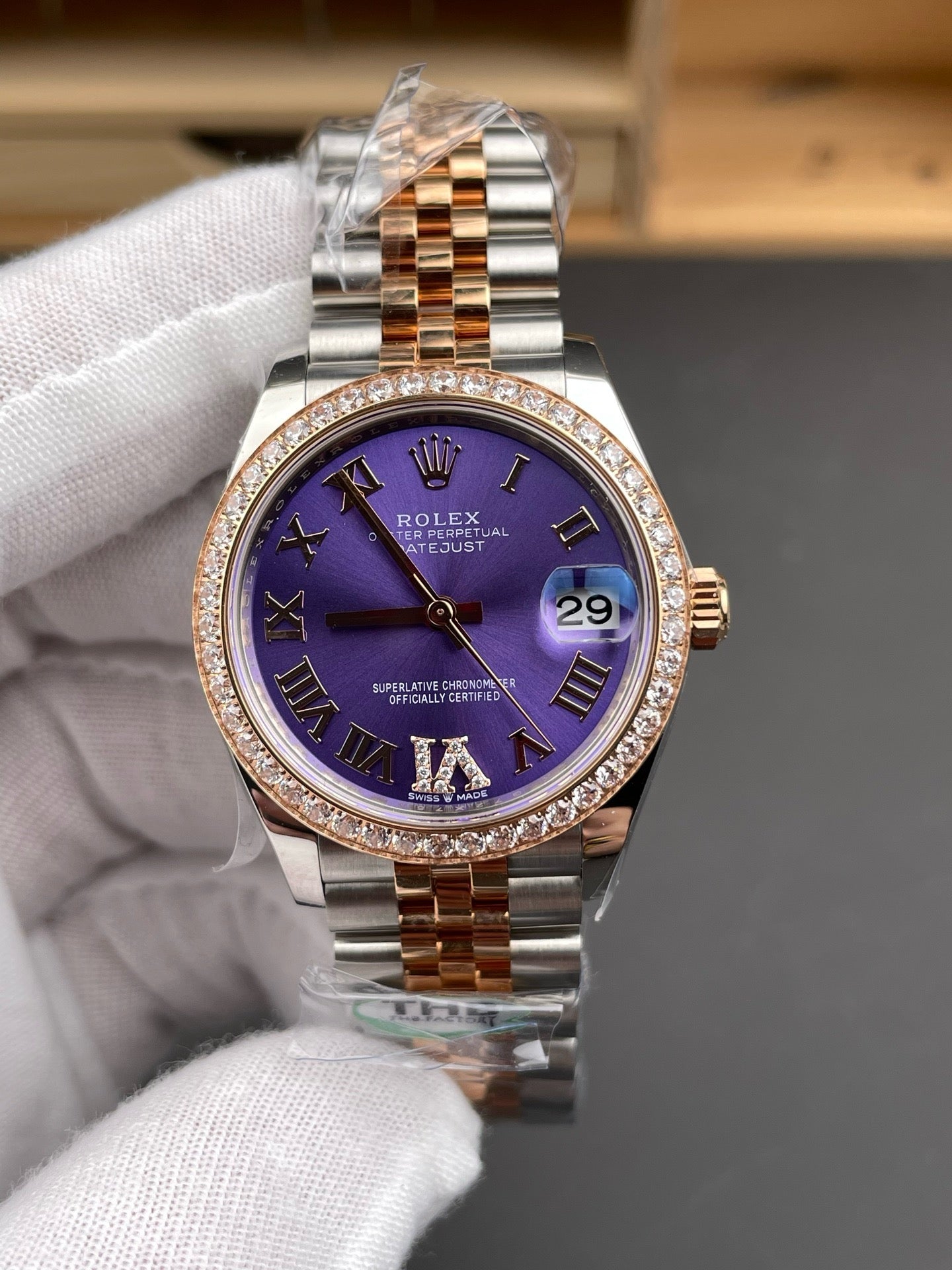 Rose Gold Silver Watch