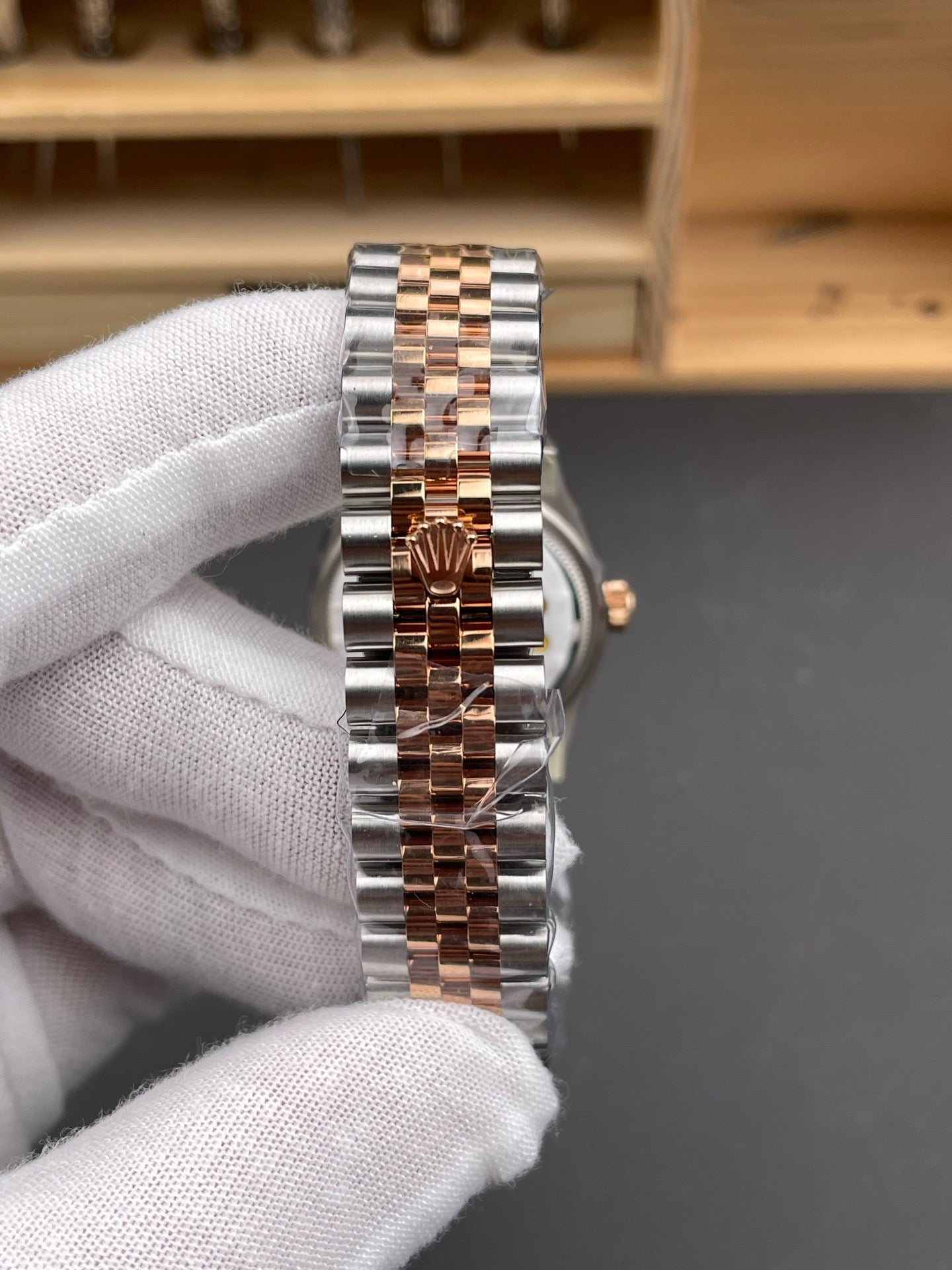 Rose Gold Silver Watch