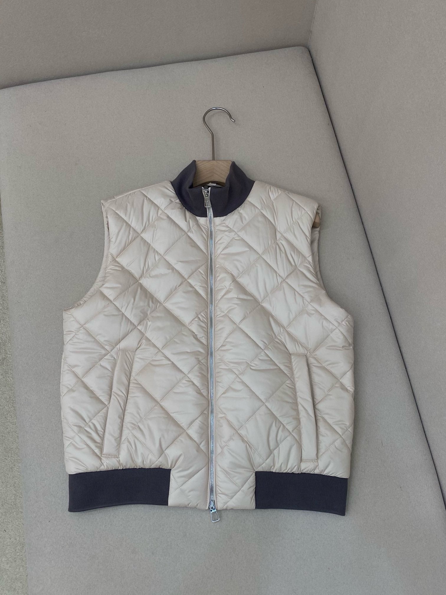 Dark Blue and Beige Vest