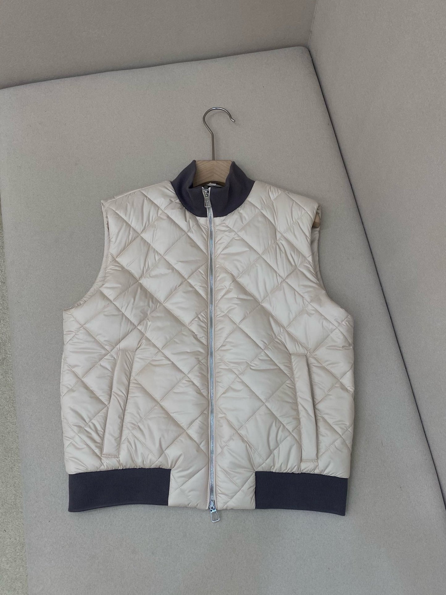 Dark Blue and Beige Vest