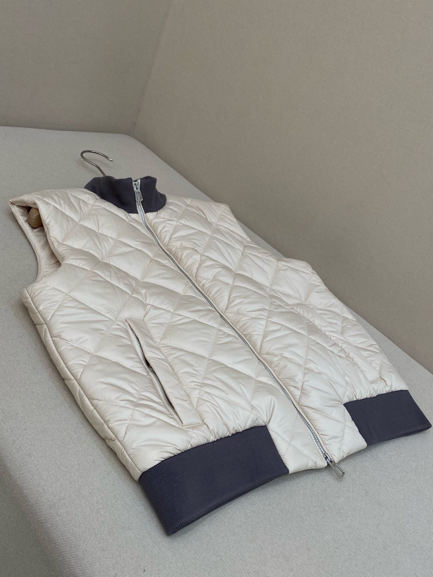 Dark Blue and Beige Vest