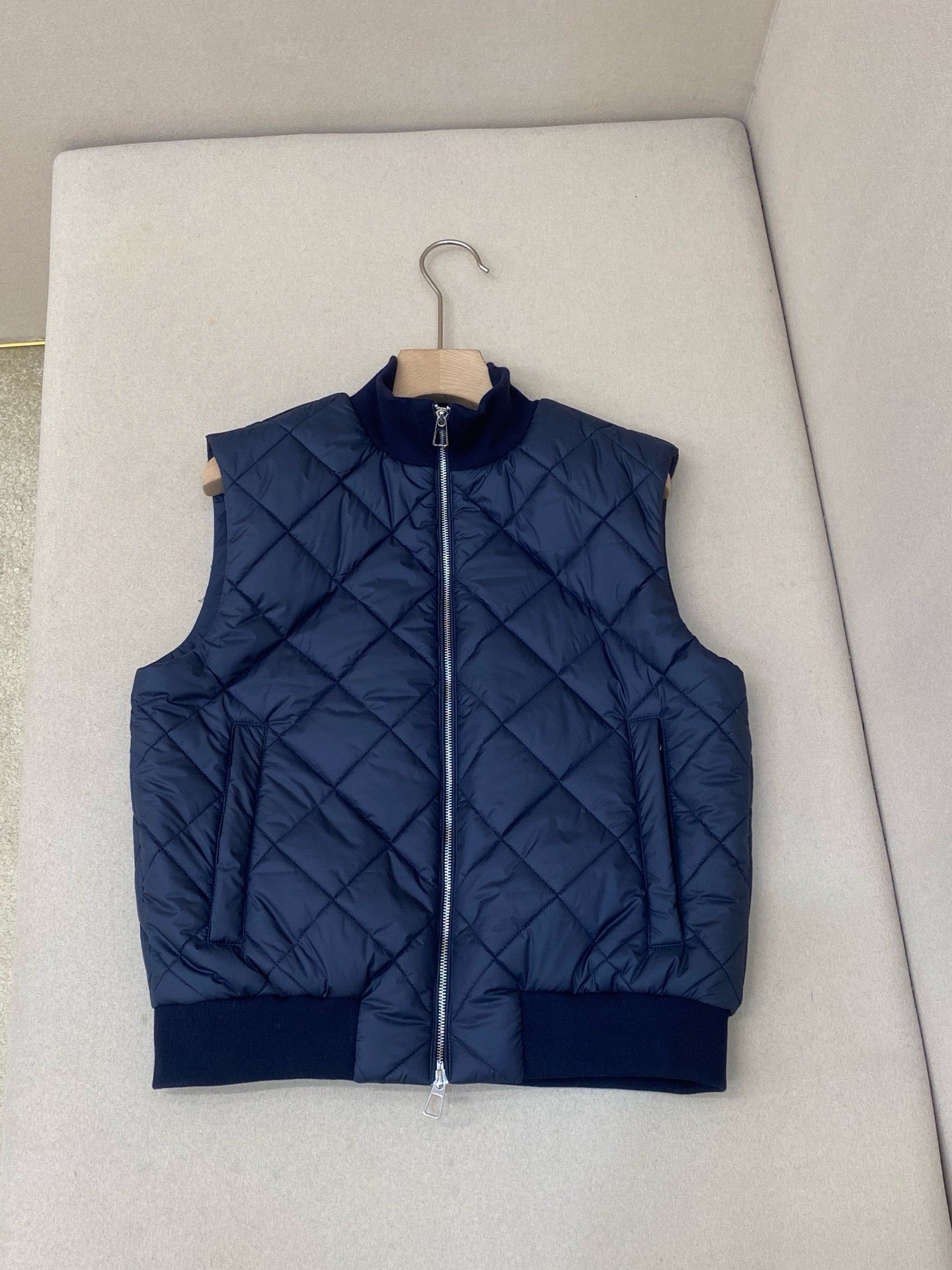 Dark Blue and Beige Vest