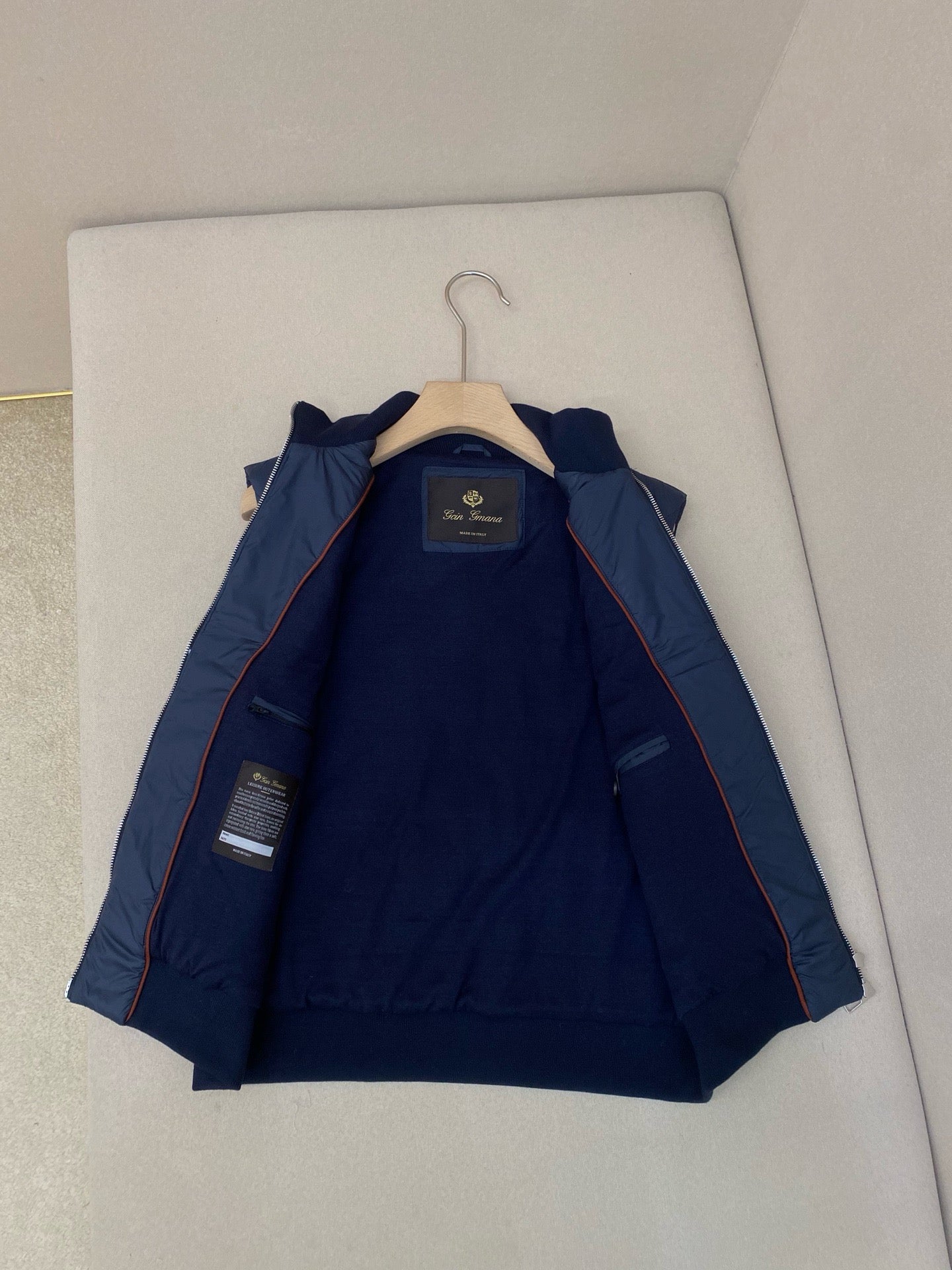 Dark Blue and Beige Vest