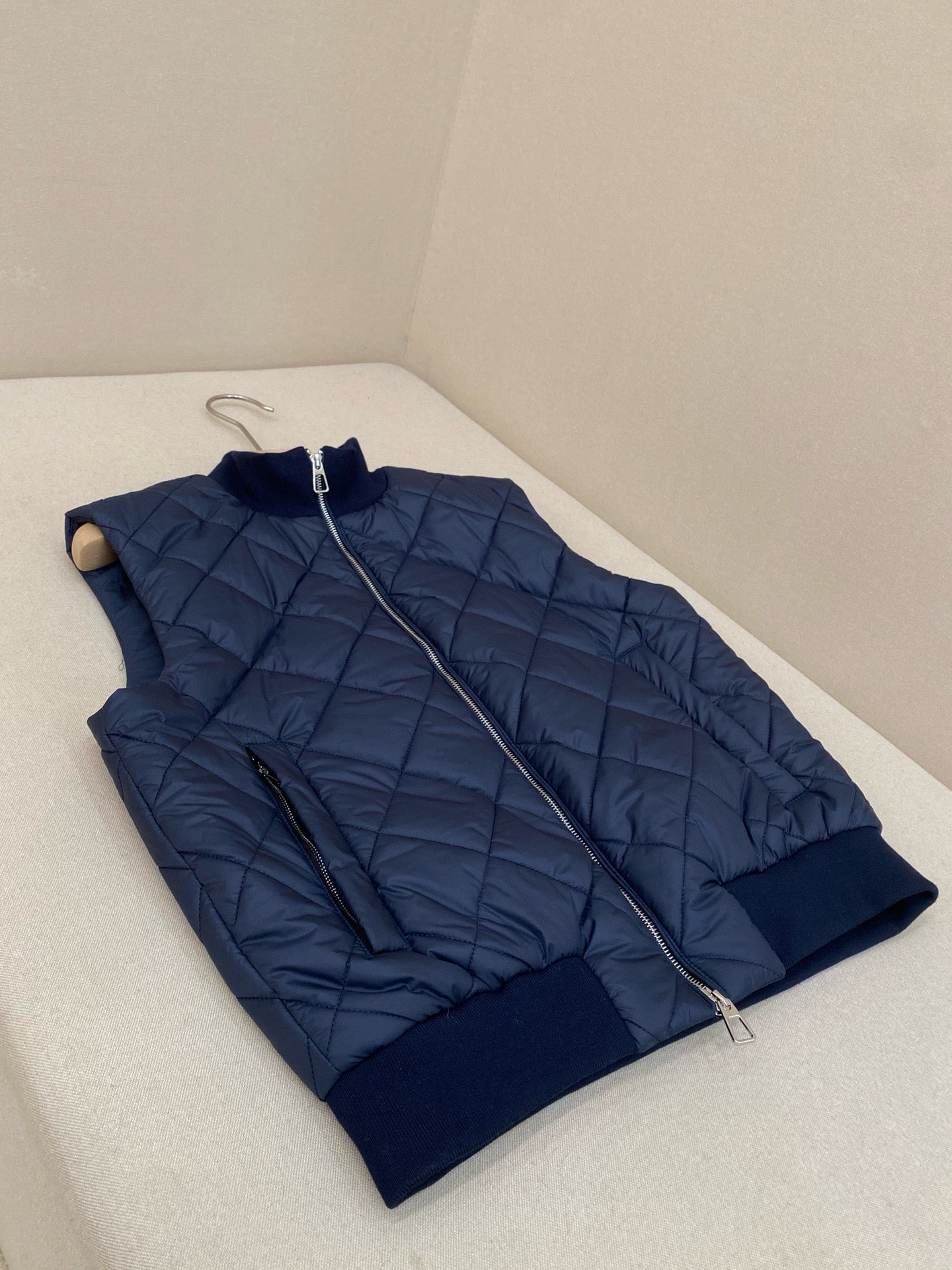 Dark Blue and Beige Vest