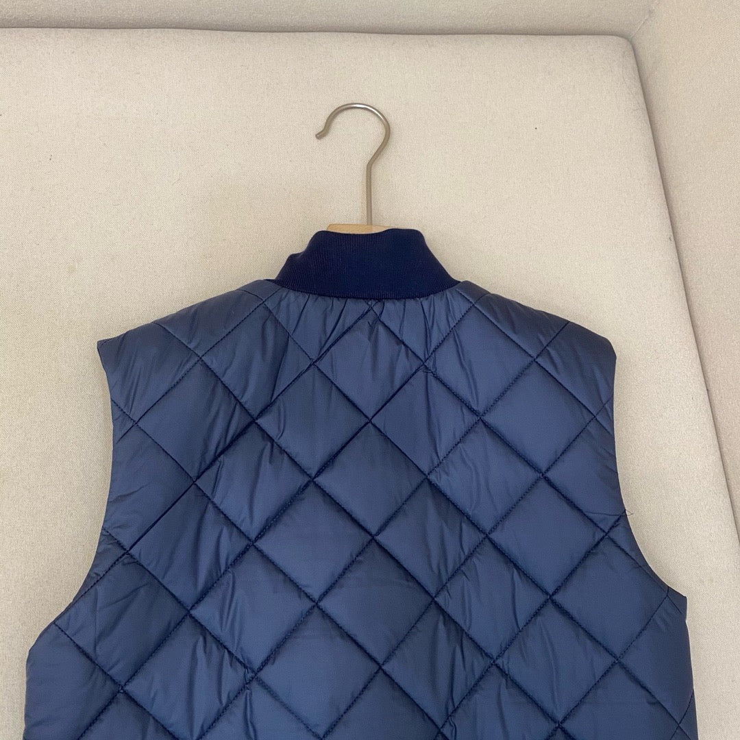 Dark Blue and Beige Vest