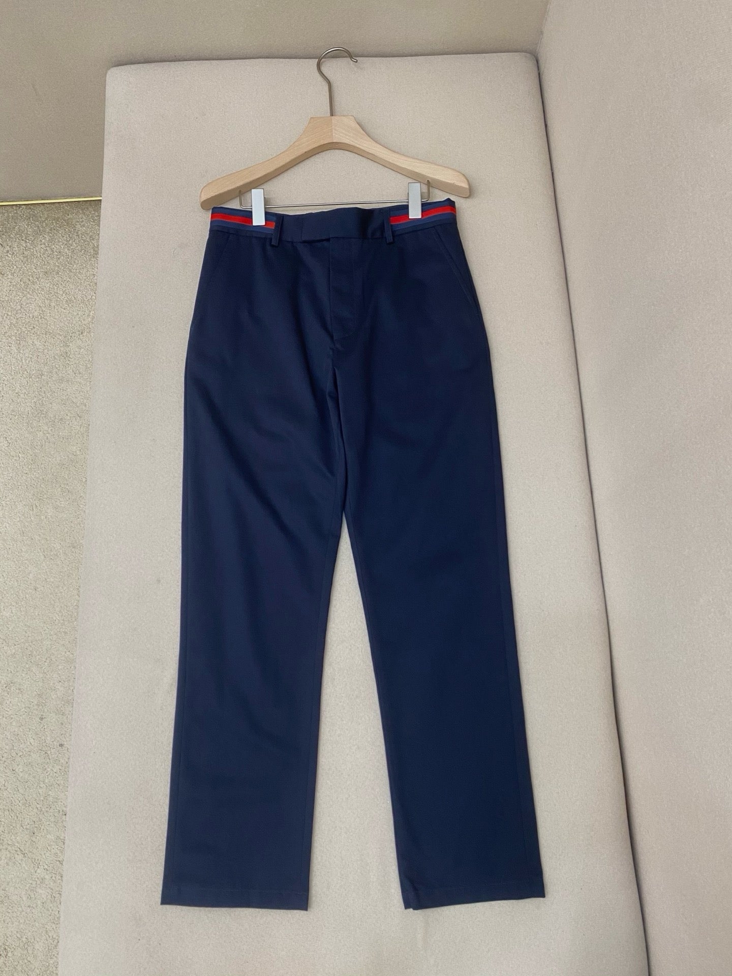 Beige and Dark Blue Pant