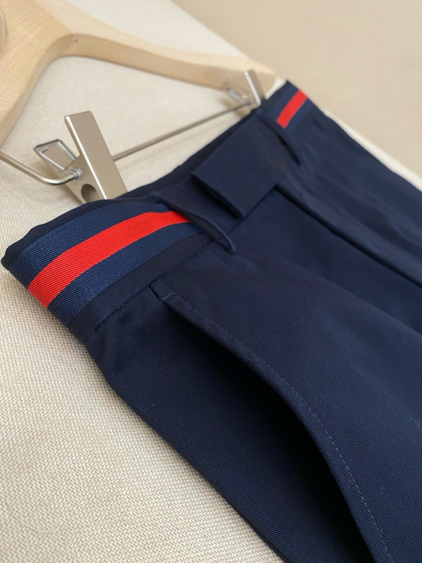 Beige and Dark Blue Pant