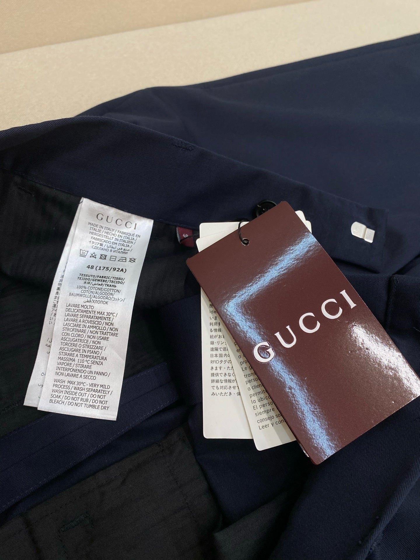 Beige and Dark Blue Pant