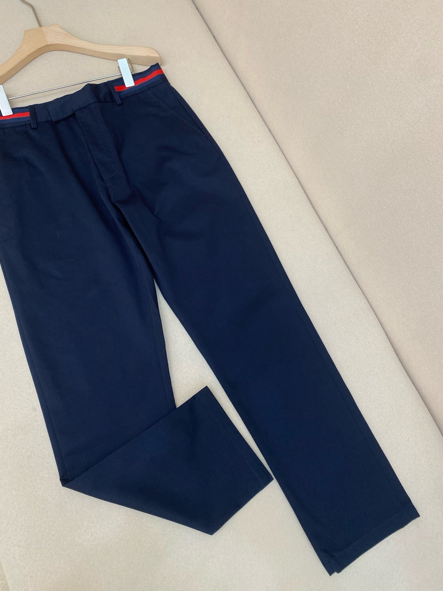 Beige and Dark Blue Pant
