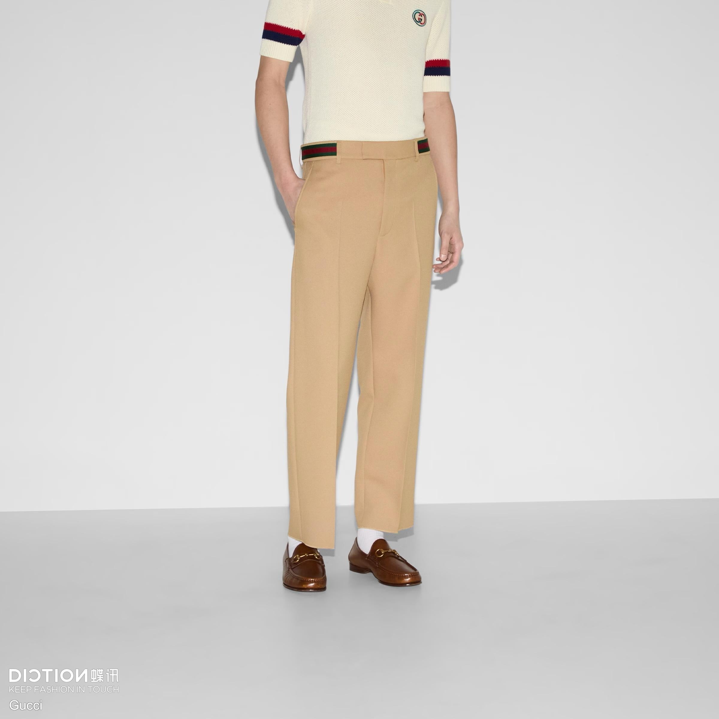 Beige and Dark Blue Pant