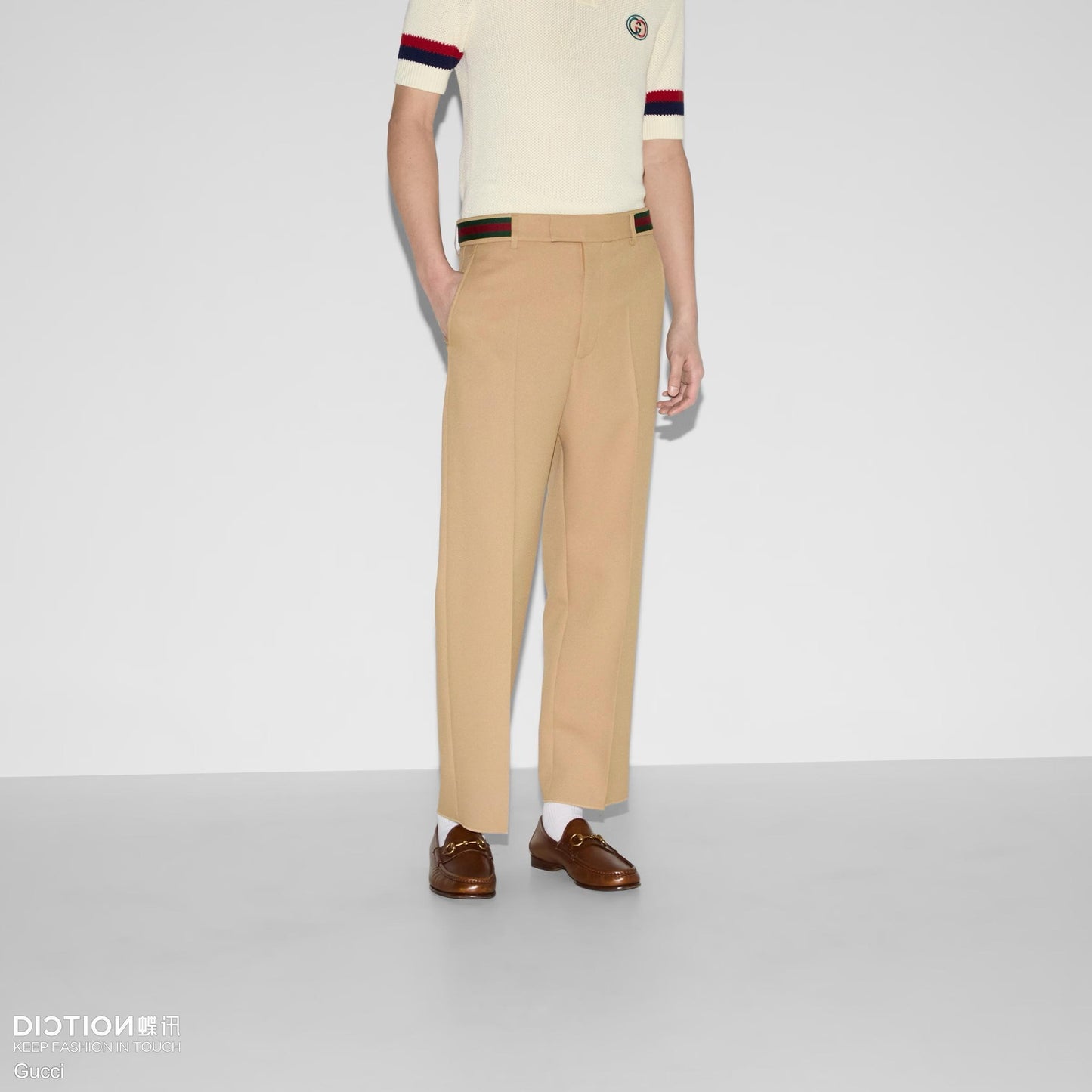 Beige and Dark Blue Pant