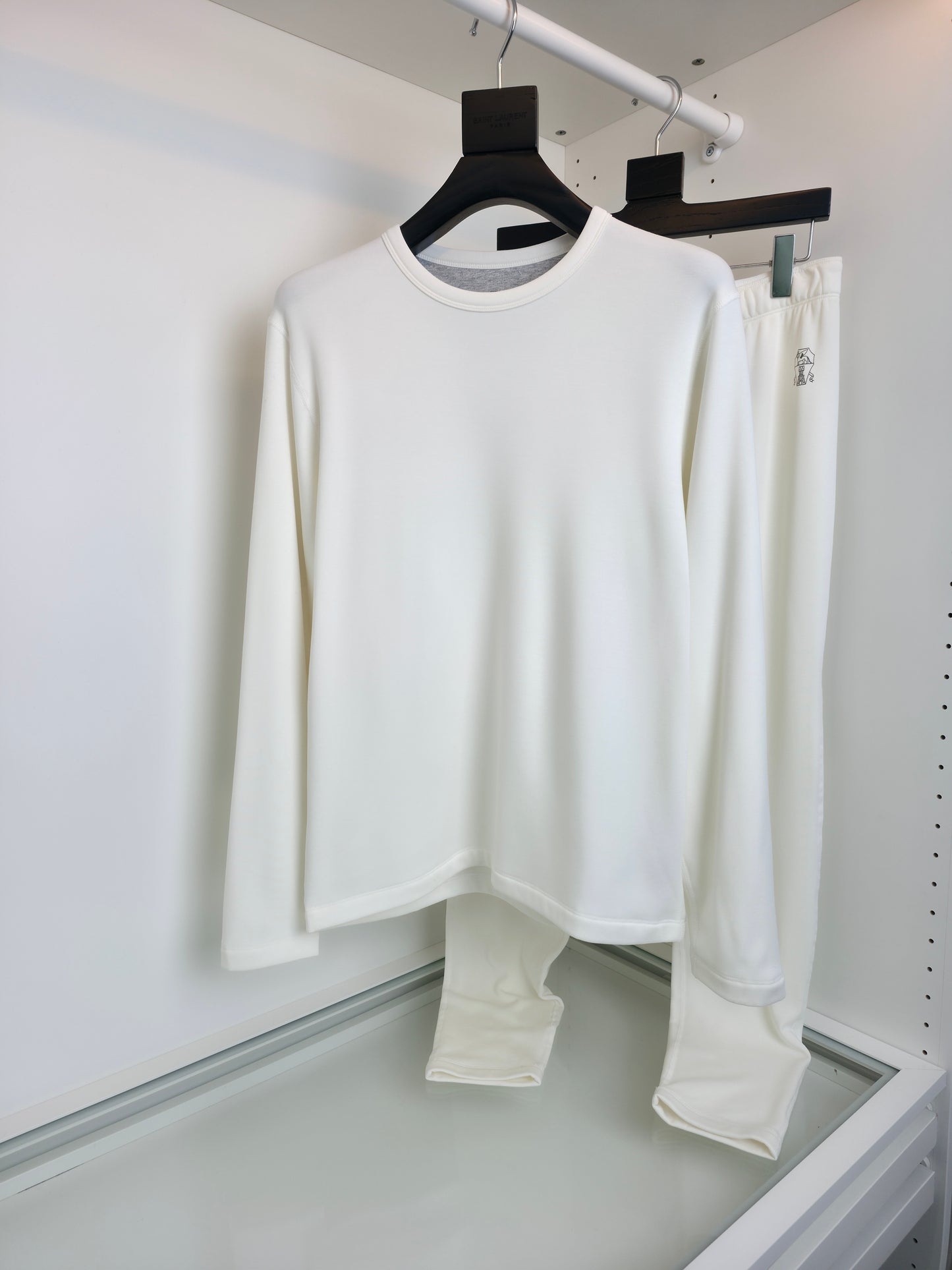 White Jersey and Pant Suit