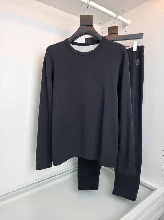 Black Jersey and Pant Suit