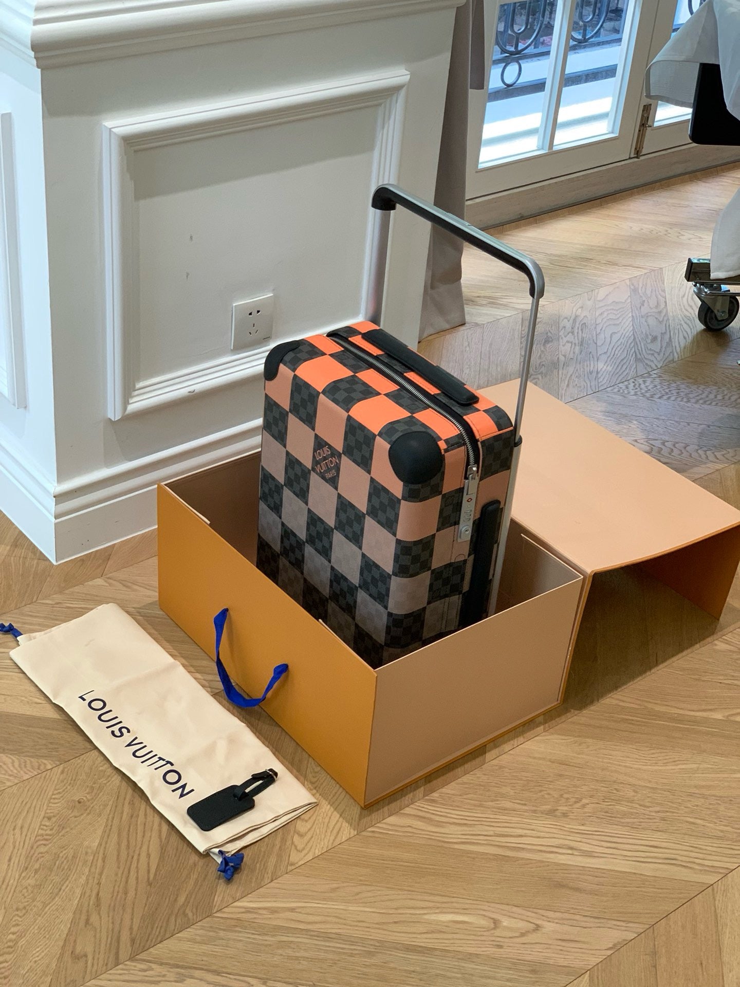 Orange and Blue Suitcase