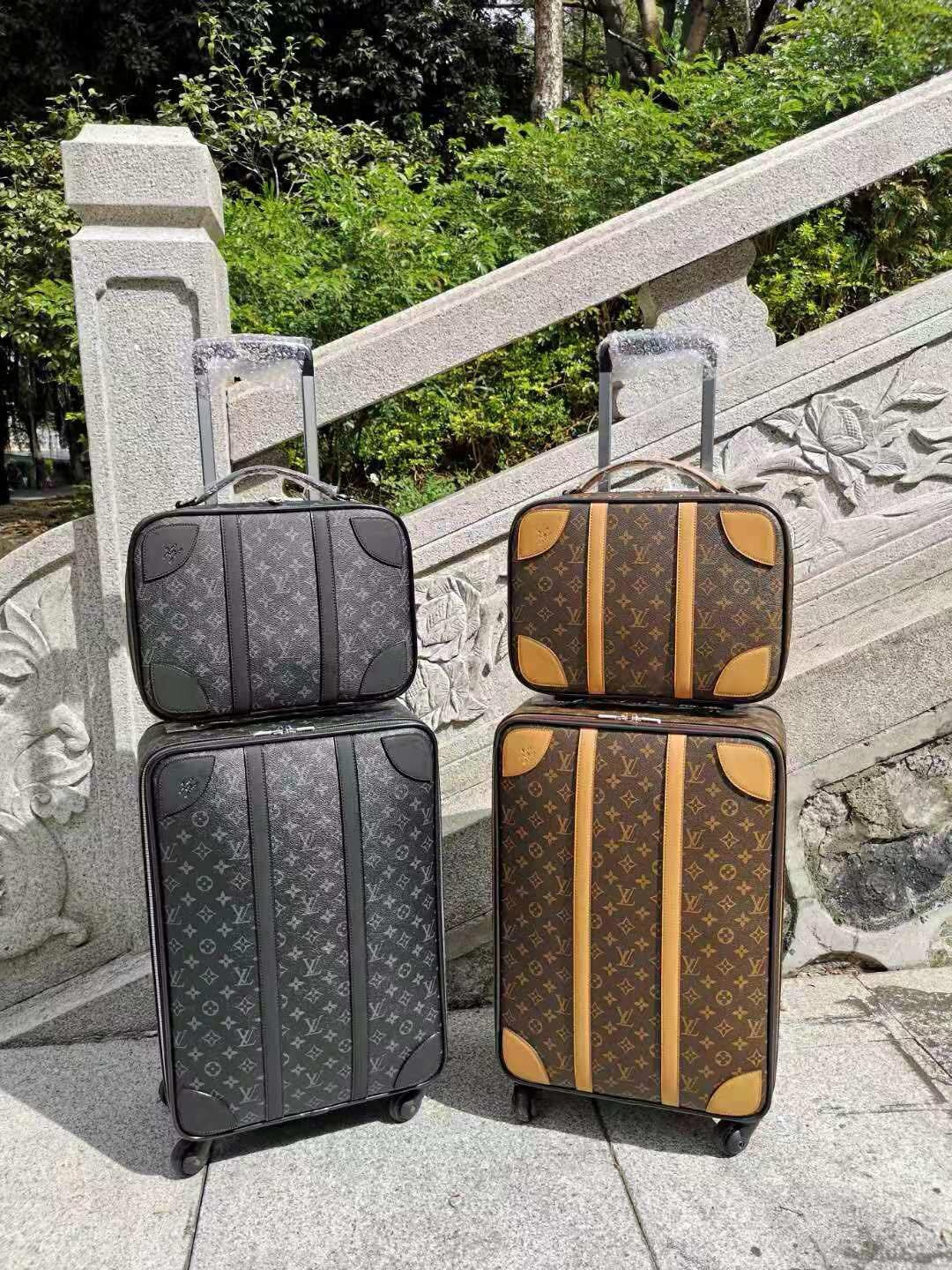Brown and Grey Suitcase