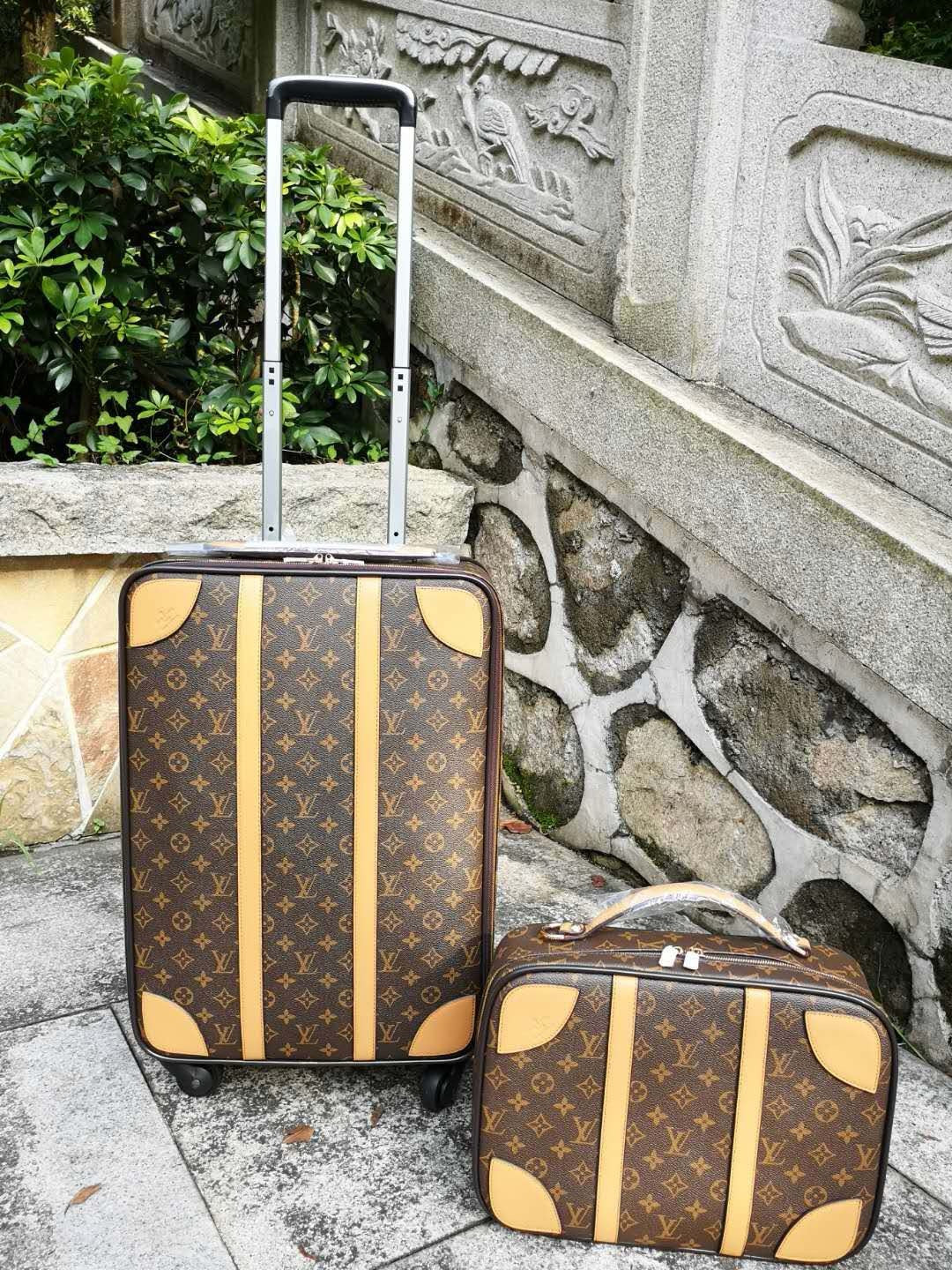 Brown and Grey Suitcase