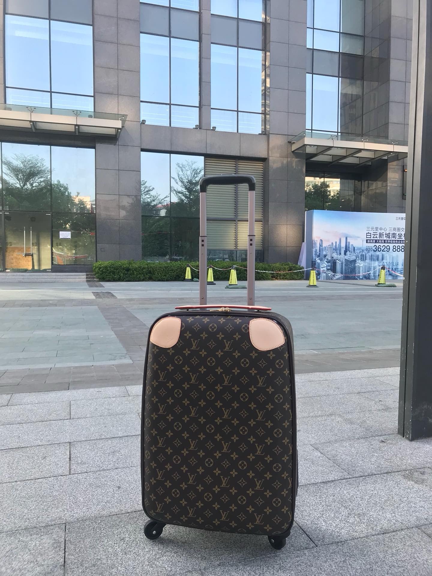 Brown and Grey Suitcase