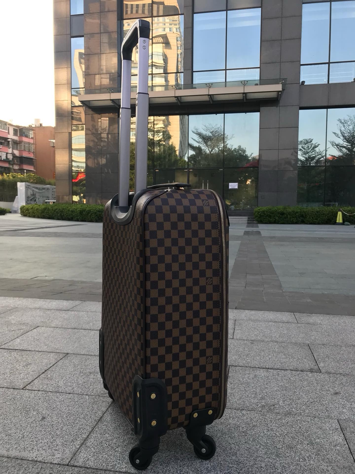 Brown and Grey Suitcase