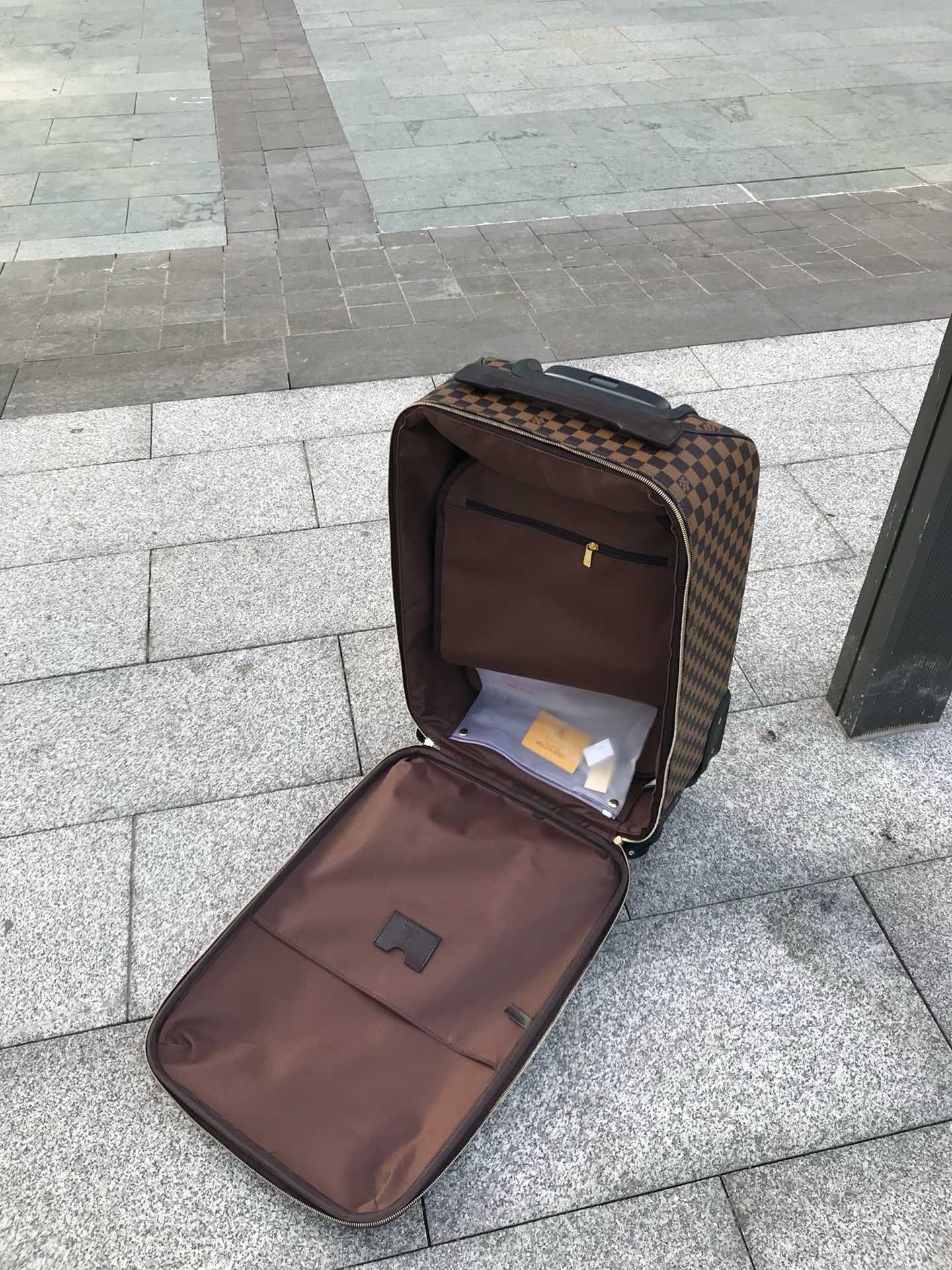 Brown and Grey Suitcase