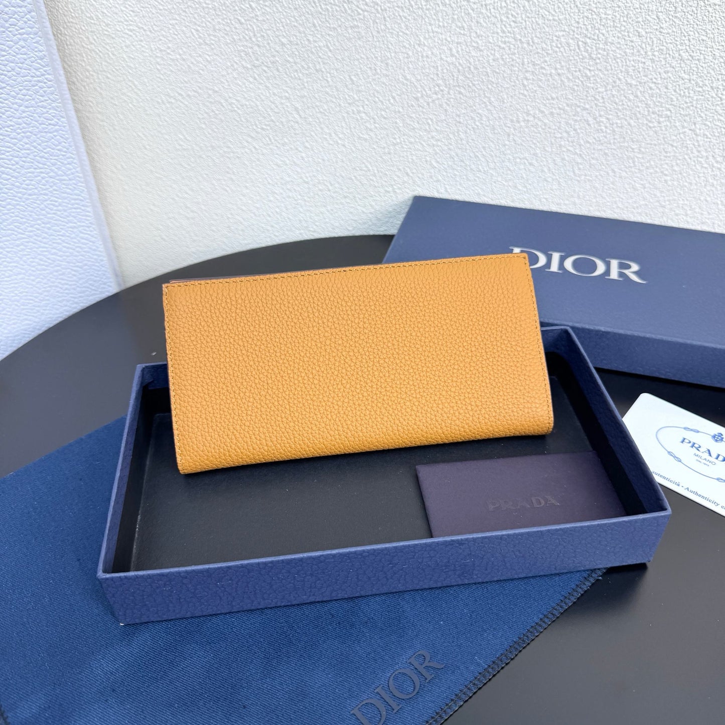 Camel and Black Wallet